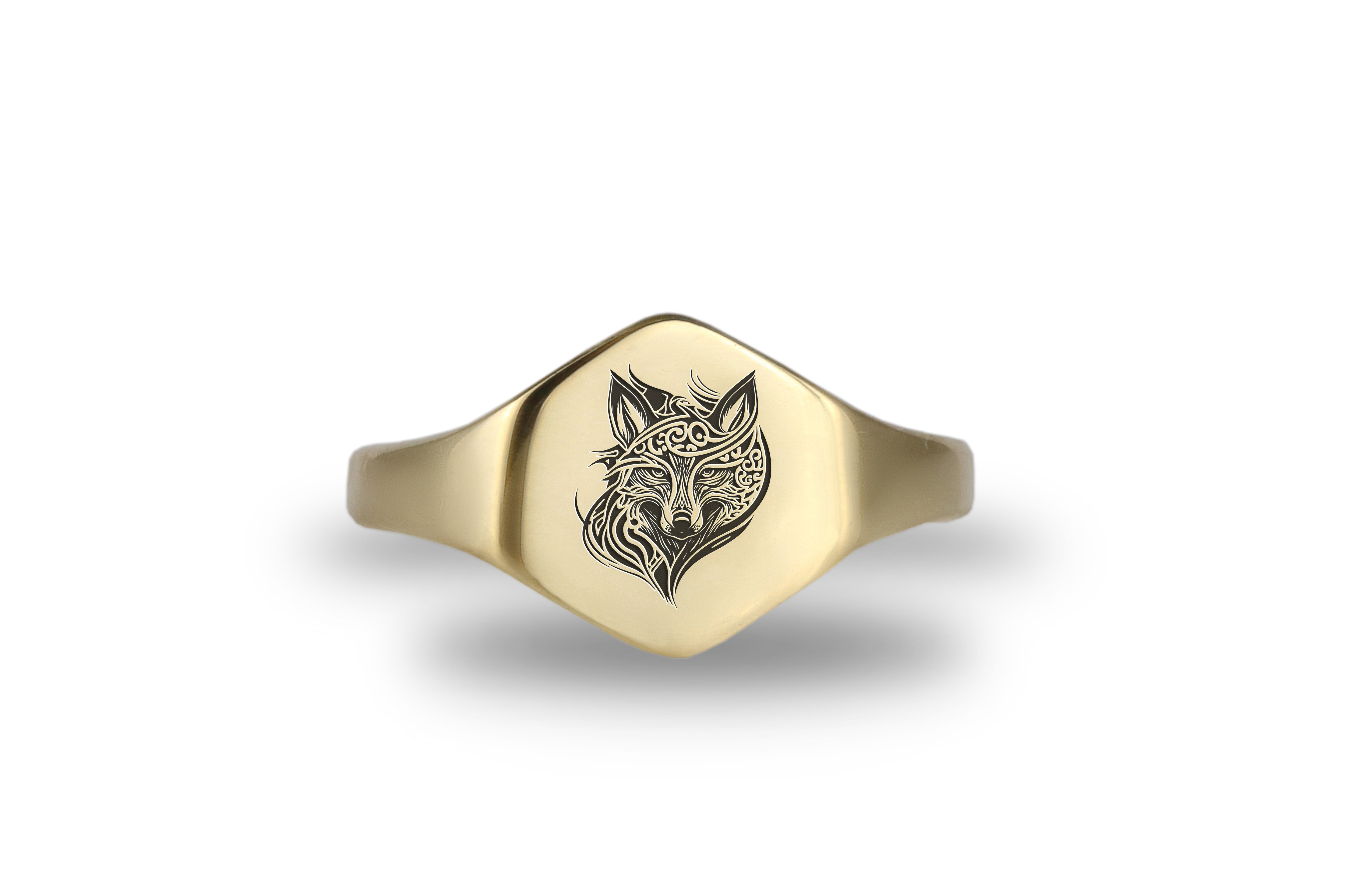 Wolf Engraved Ring