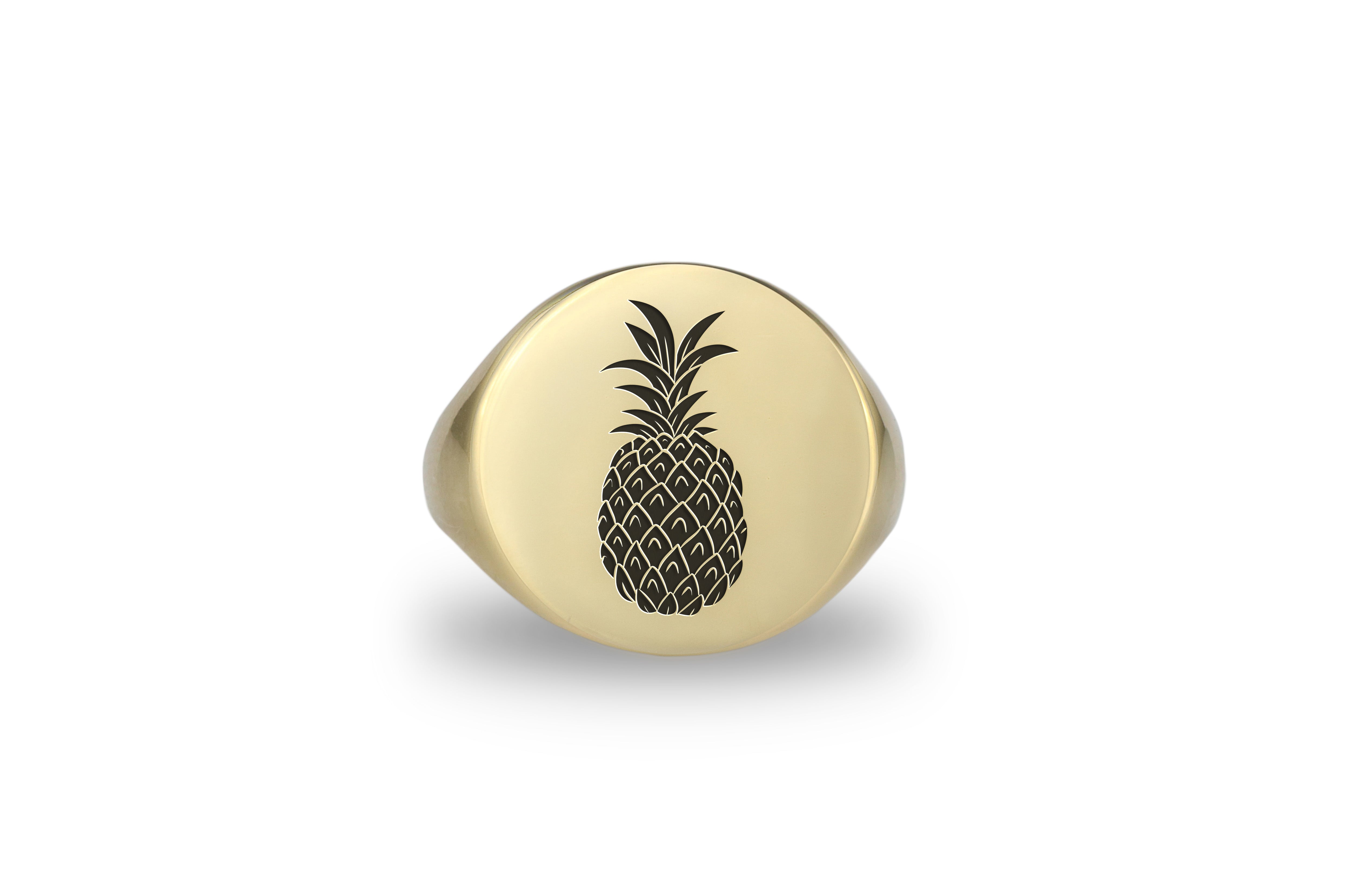Engraved Pineapple Signet Ring