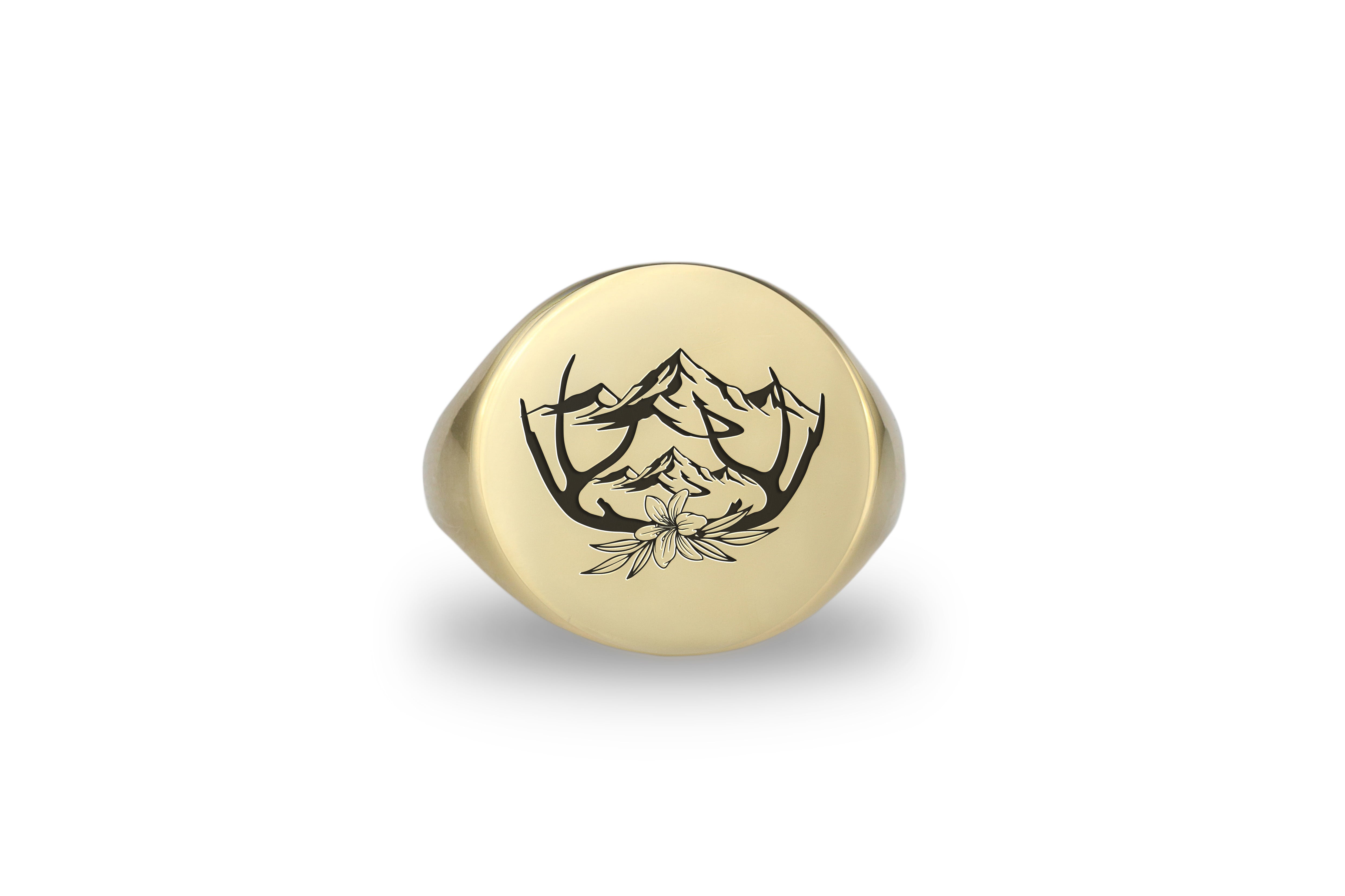 14k Gold Cervus Signet Ring
