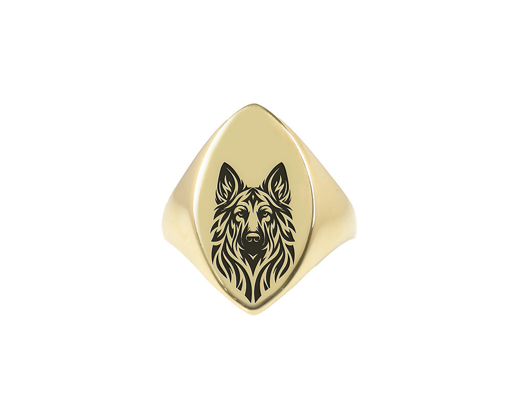 German Shepard Signet Ring