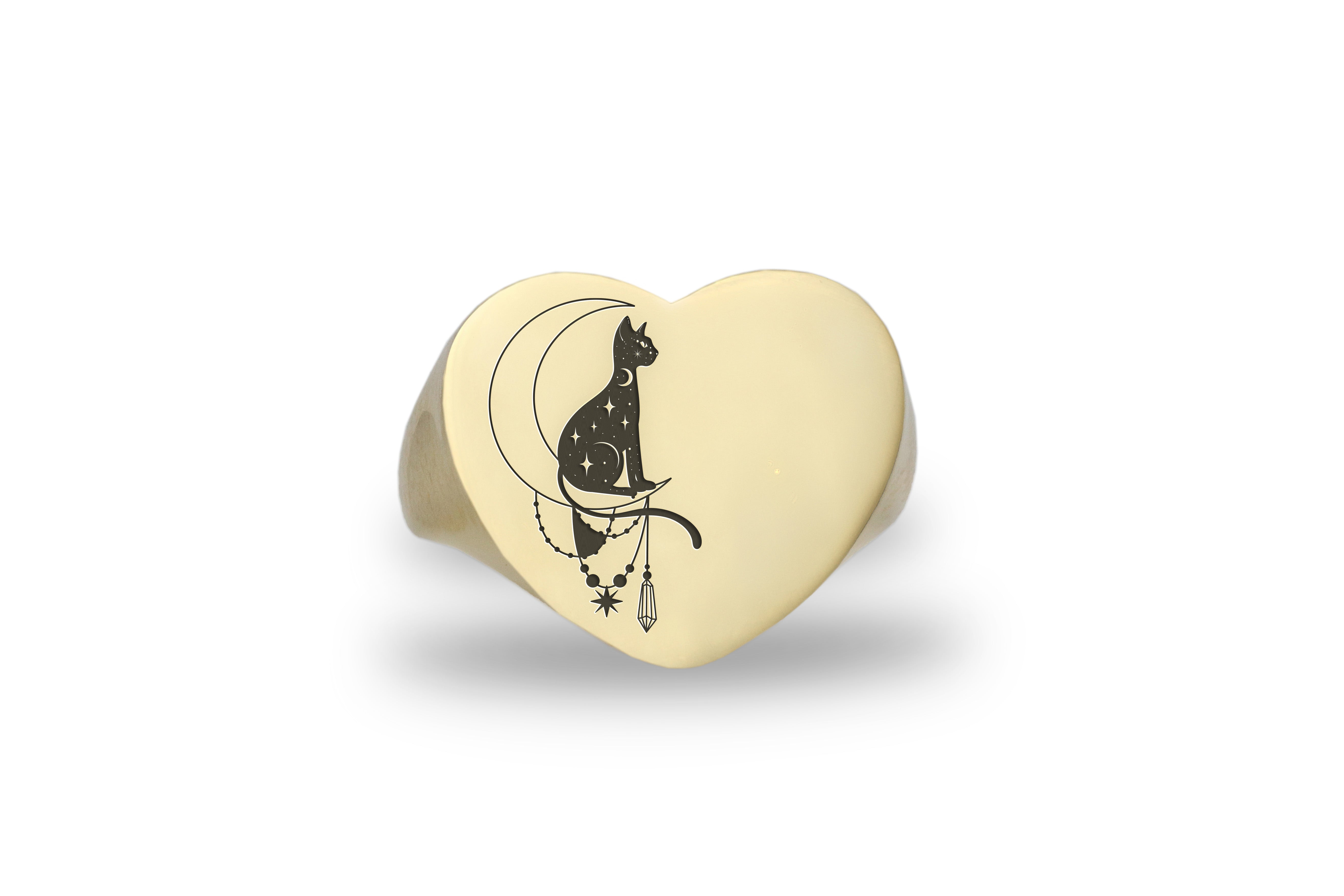 Engraved Sphynx Cat Ring
