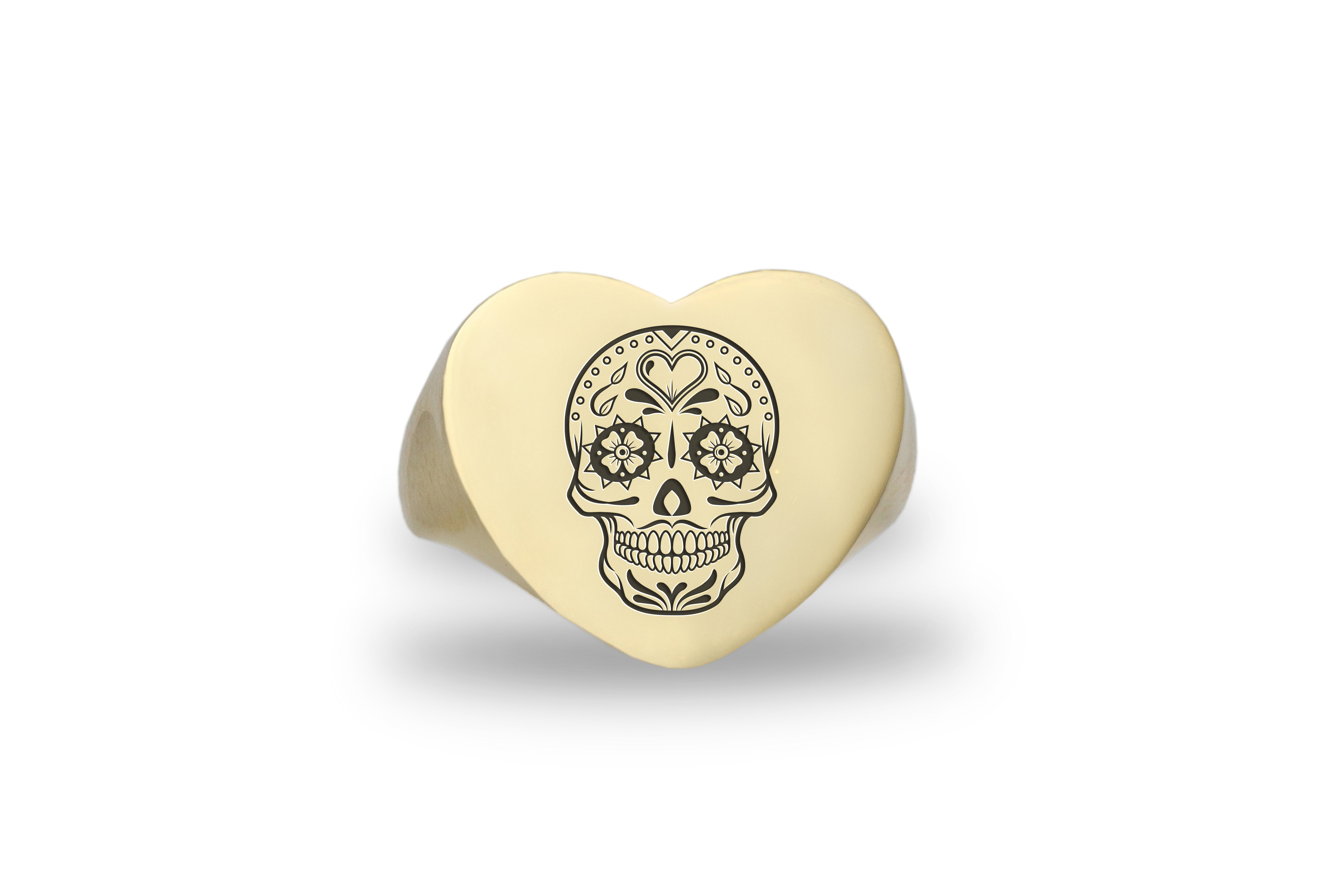 Engraved Skull Ring