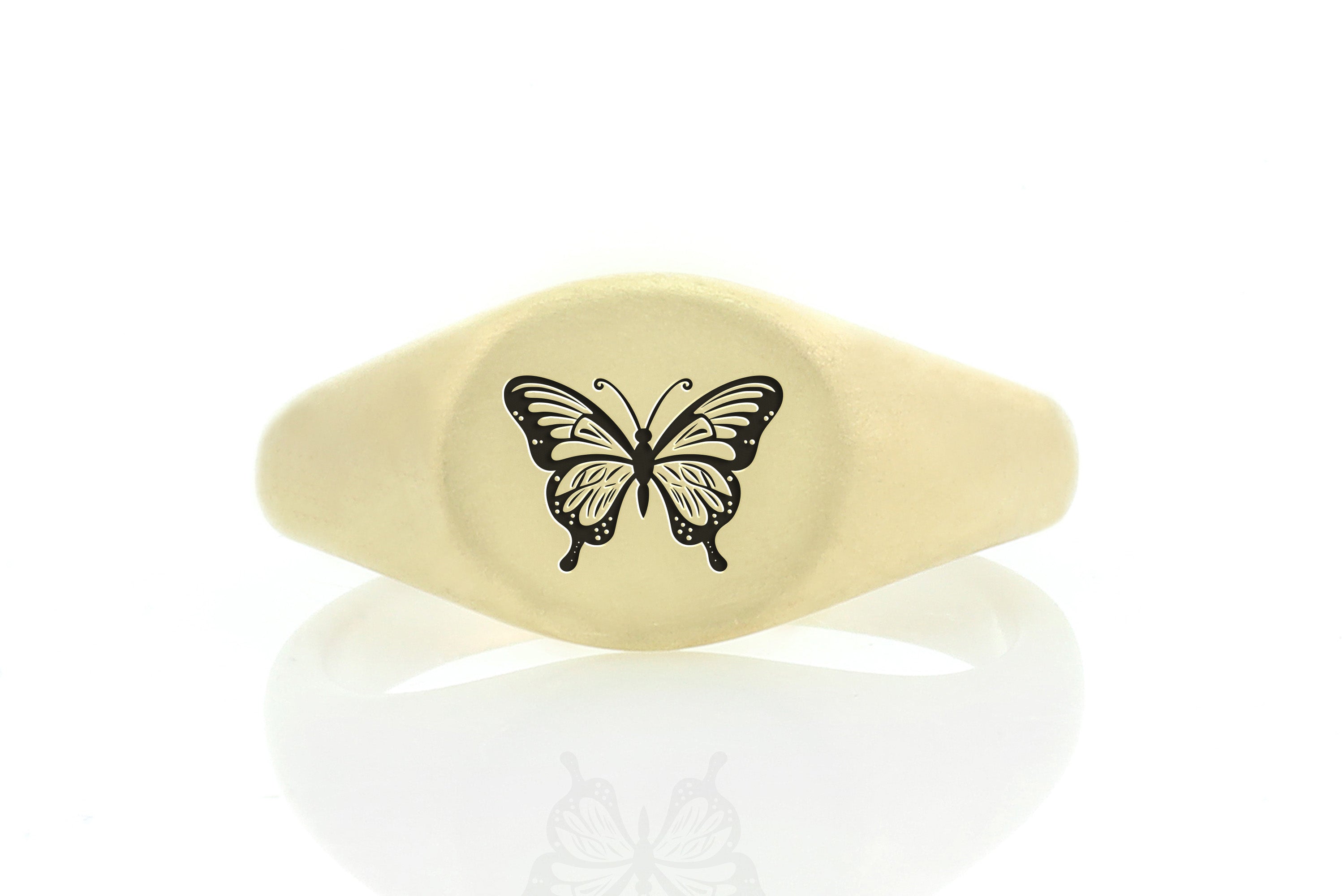 14k Gold Butterfly Signet Ring