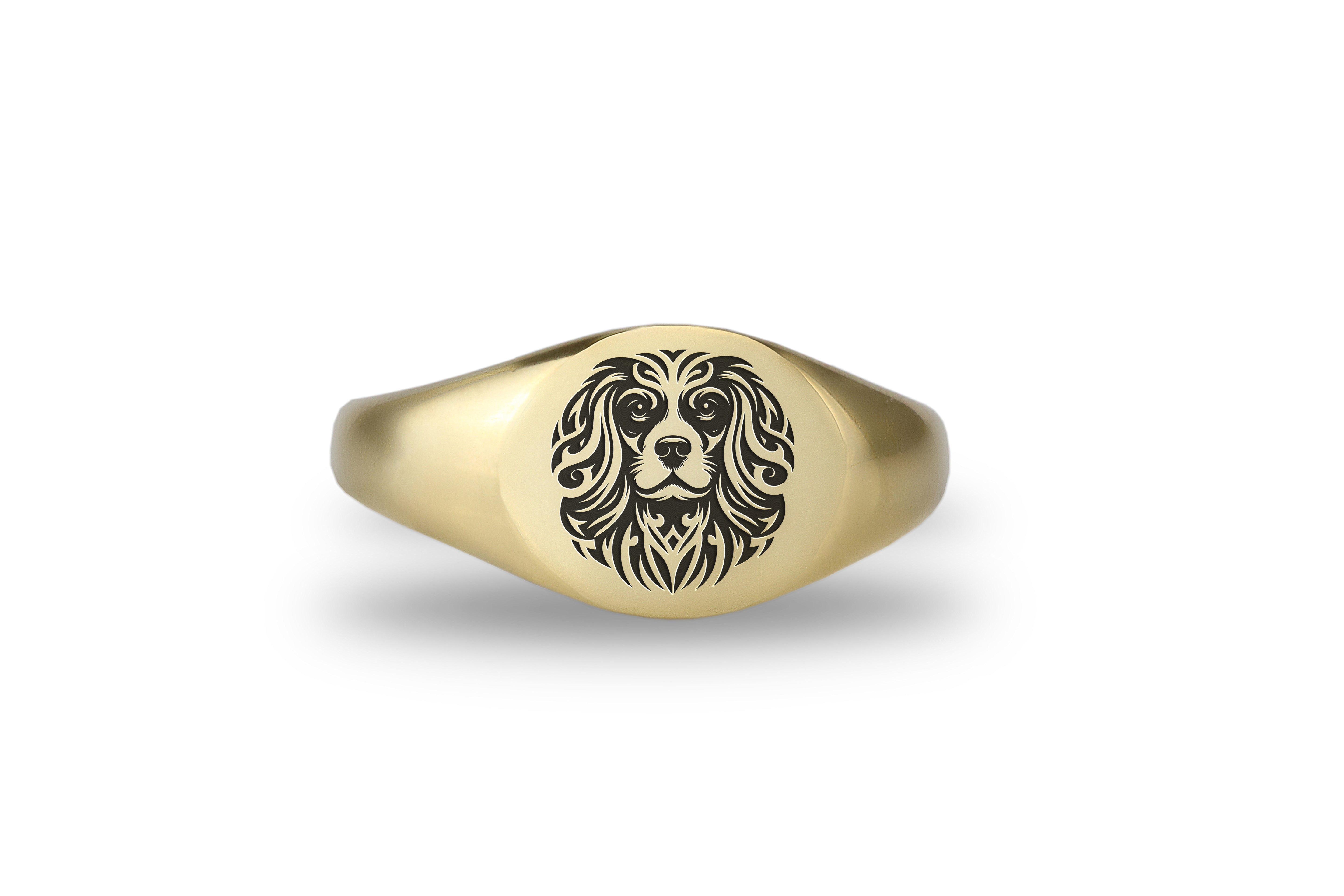 Engraved Beagle Signet Ring