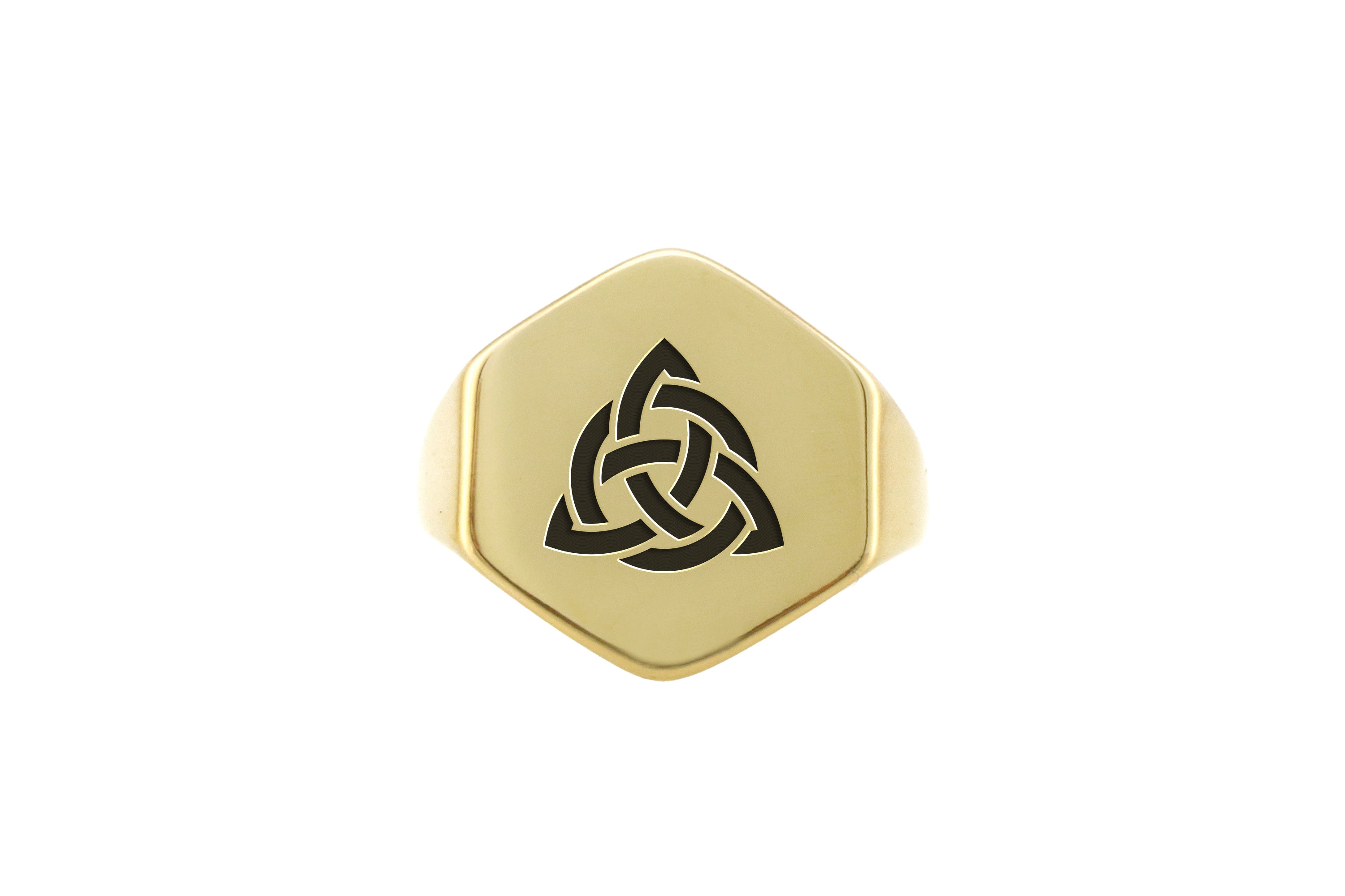 14k Gold Trinity Signet Ring
