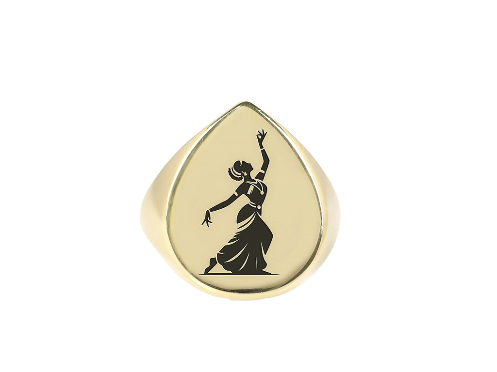 African Woman Engraved Ring