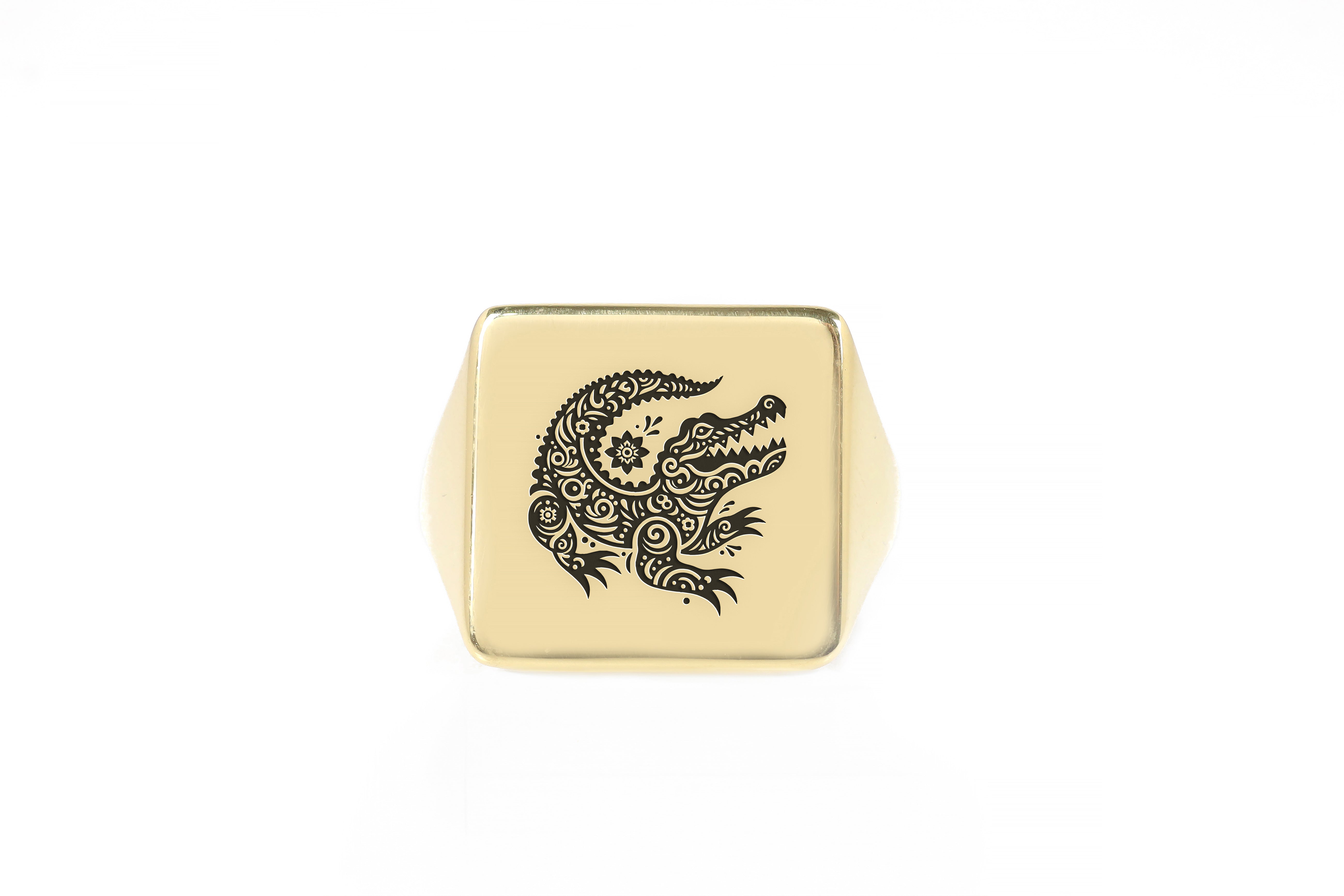 Custom Alligator Signet Ring