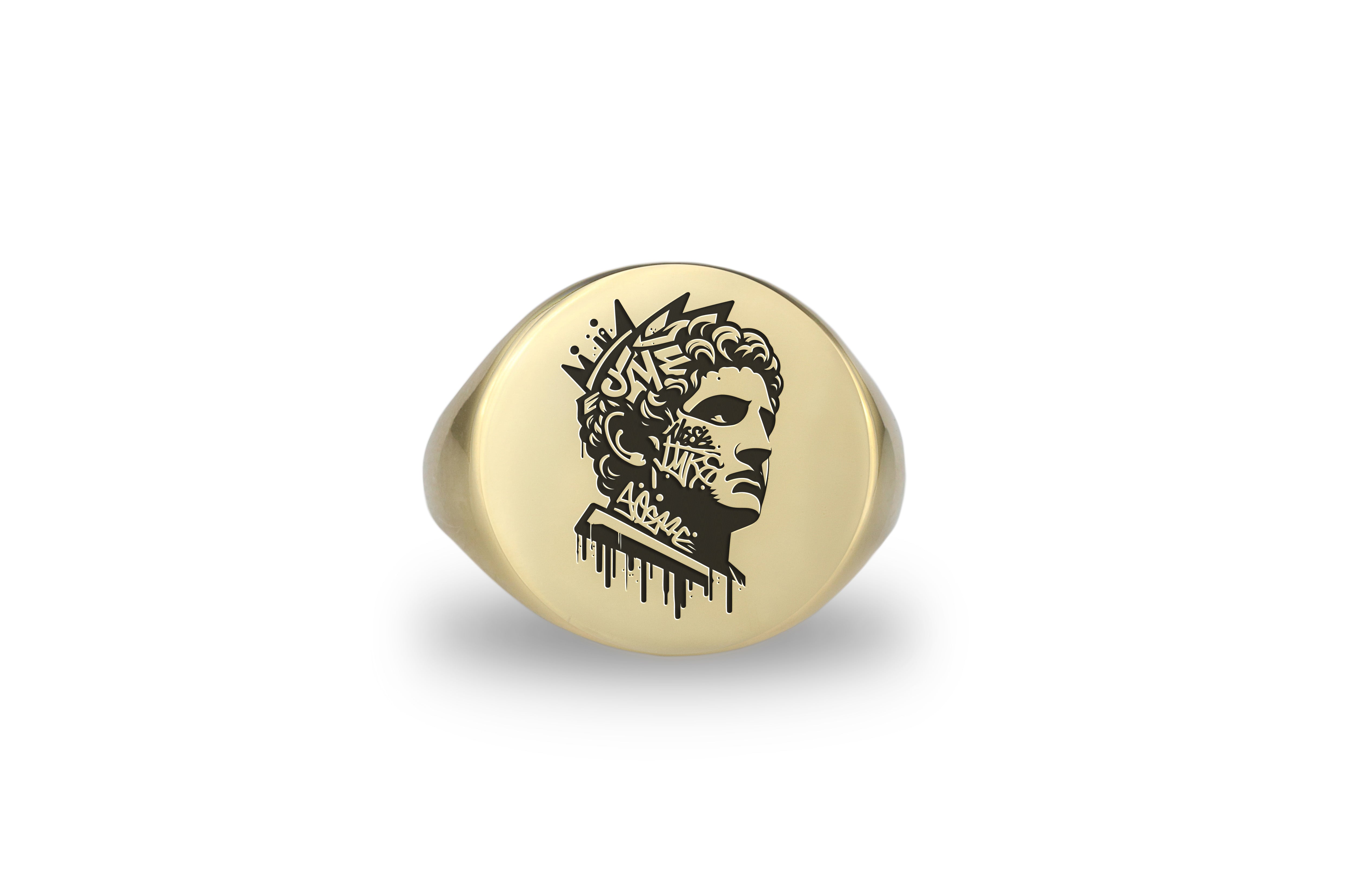 Gold Cesar Signet Ring