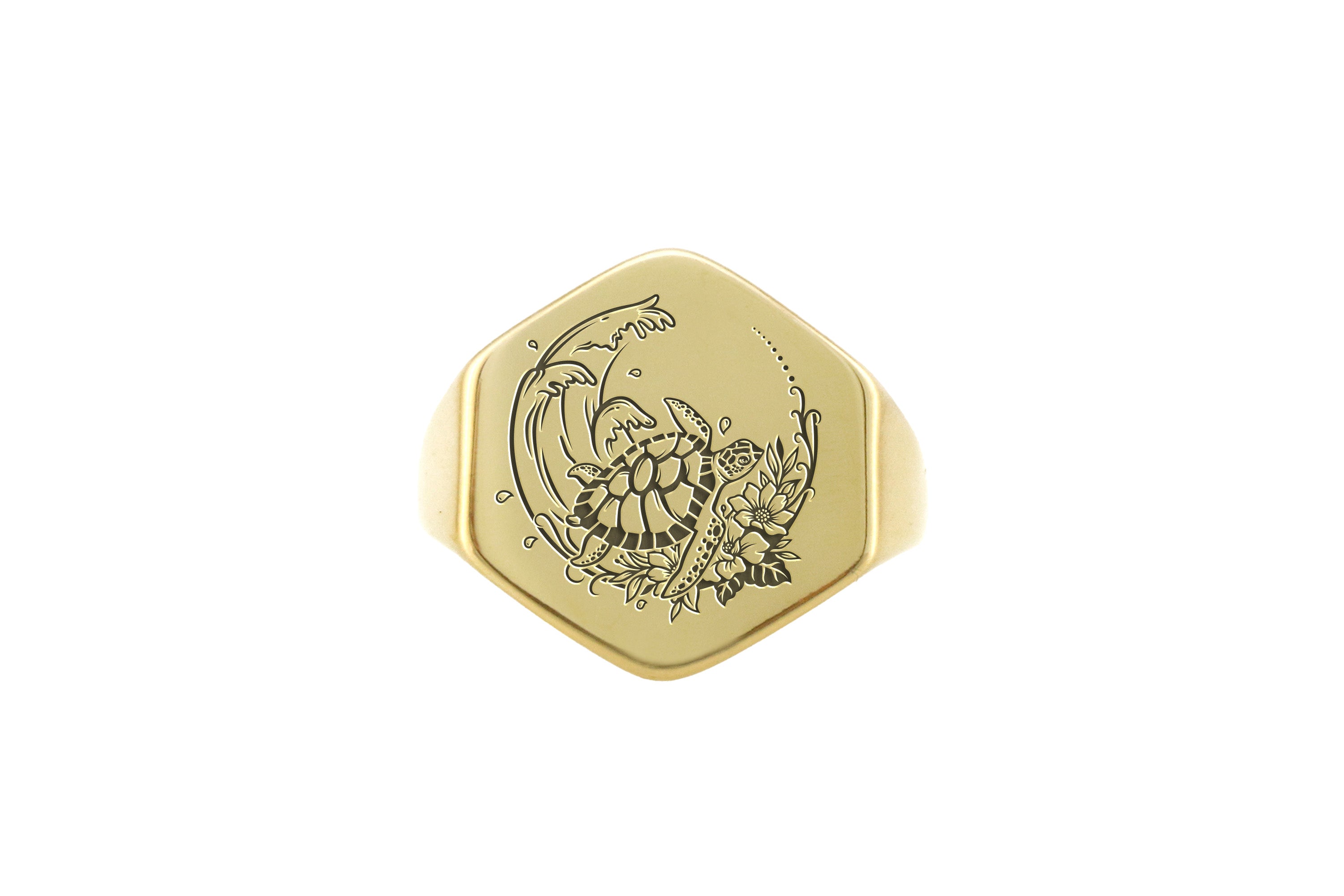 Custom Turtle Engraved Ring