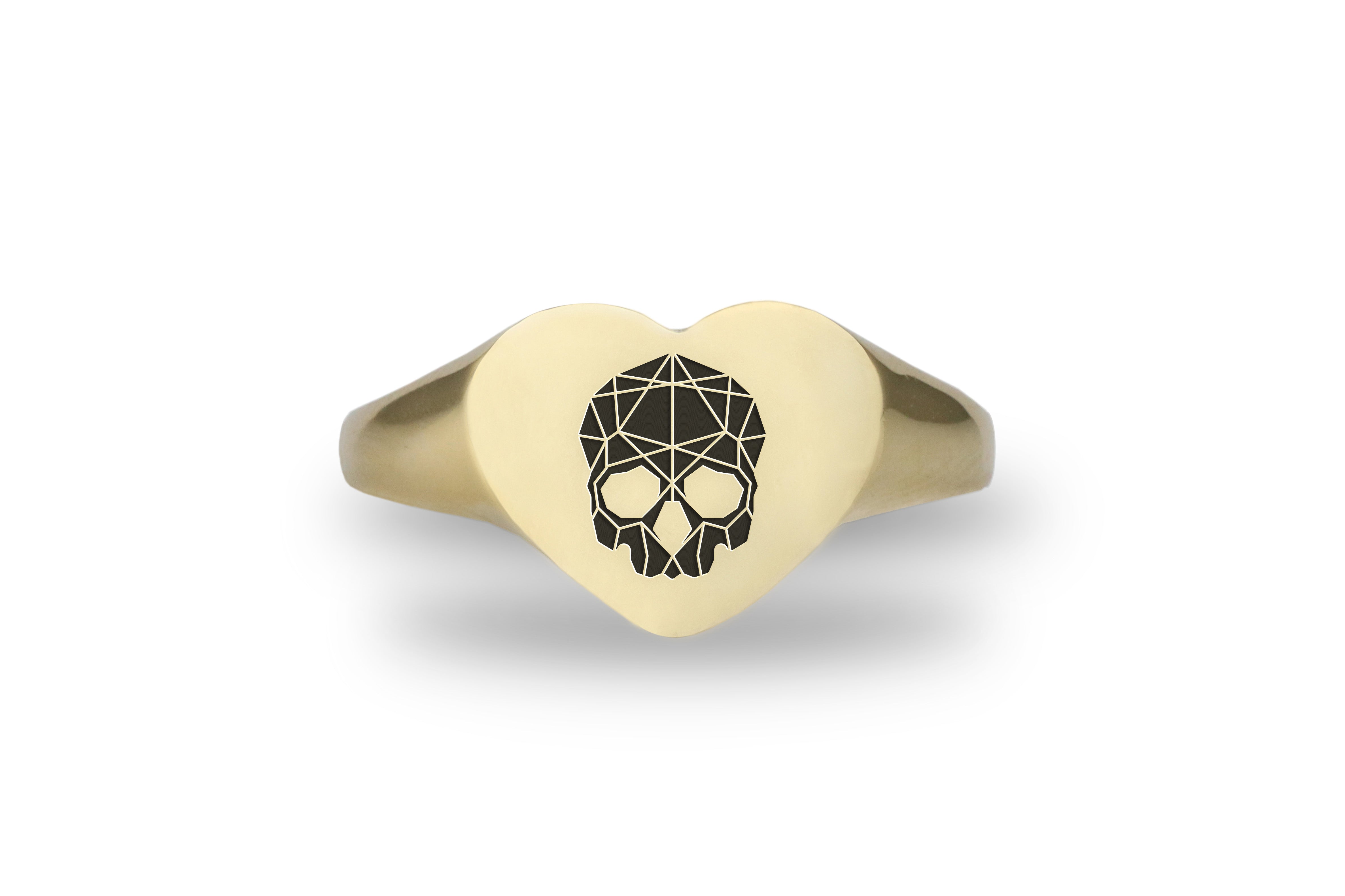 Engraved Skull Signet Ring