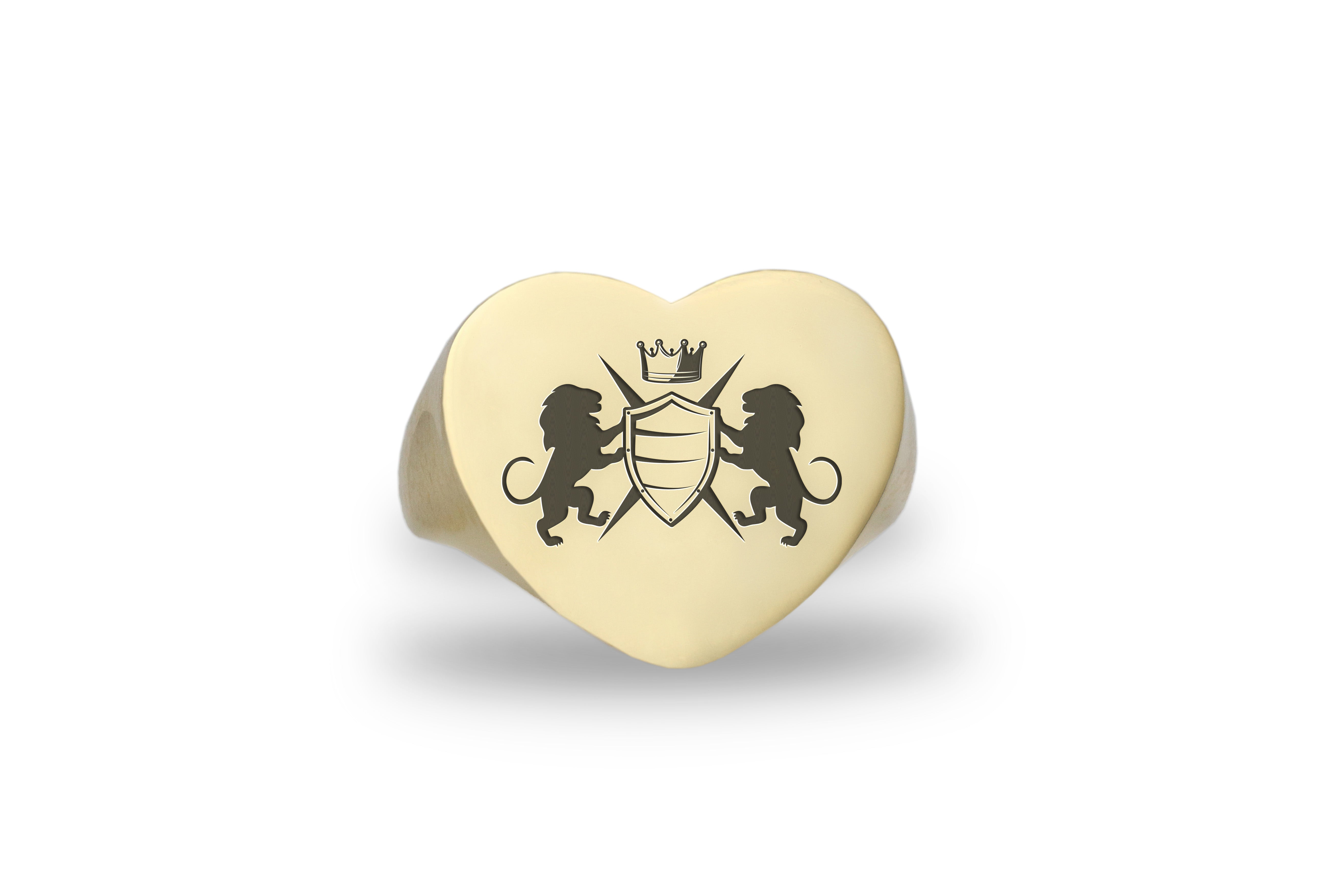 14k Gold Heraldic Lion Ring