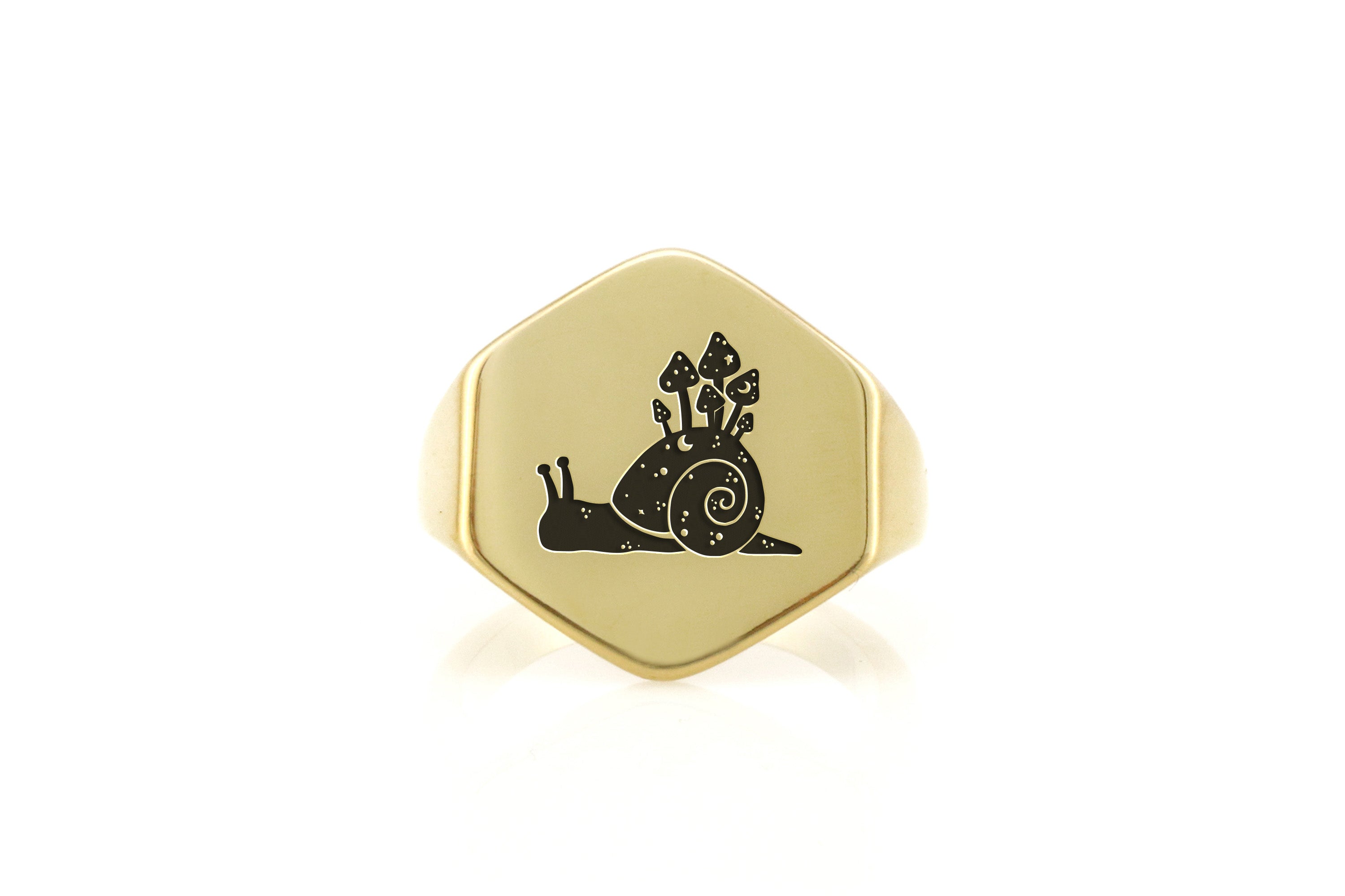 Personalized Snail Signet Ring
