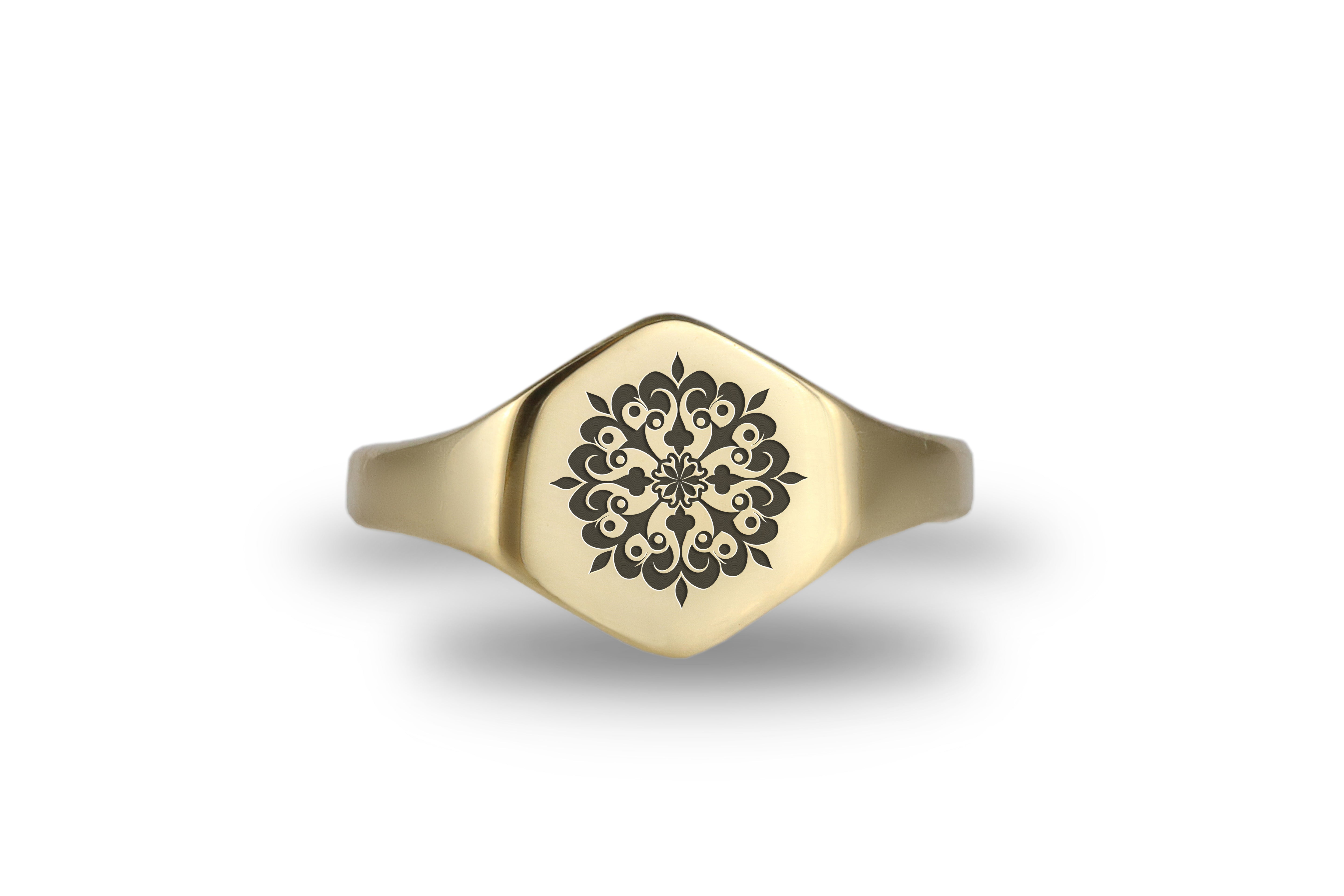 Floral Pattern Signet Ring