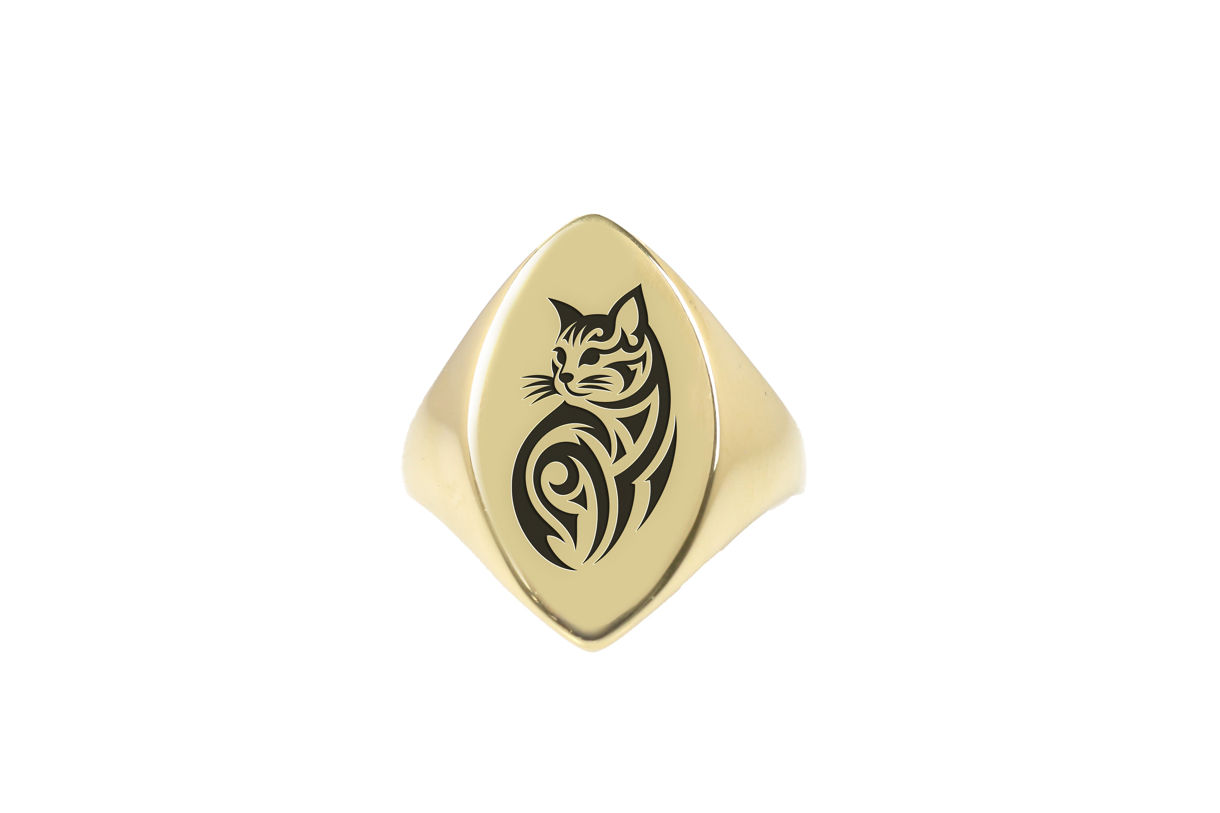 Engraved Cat Ring