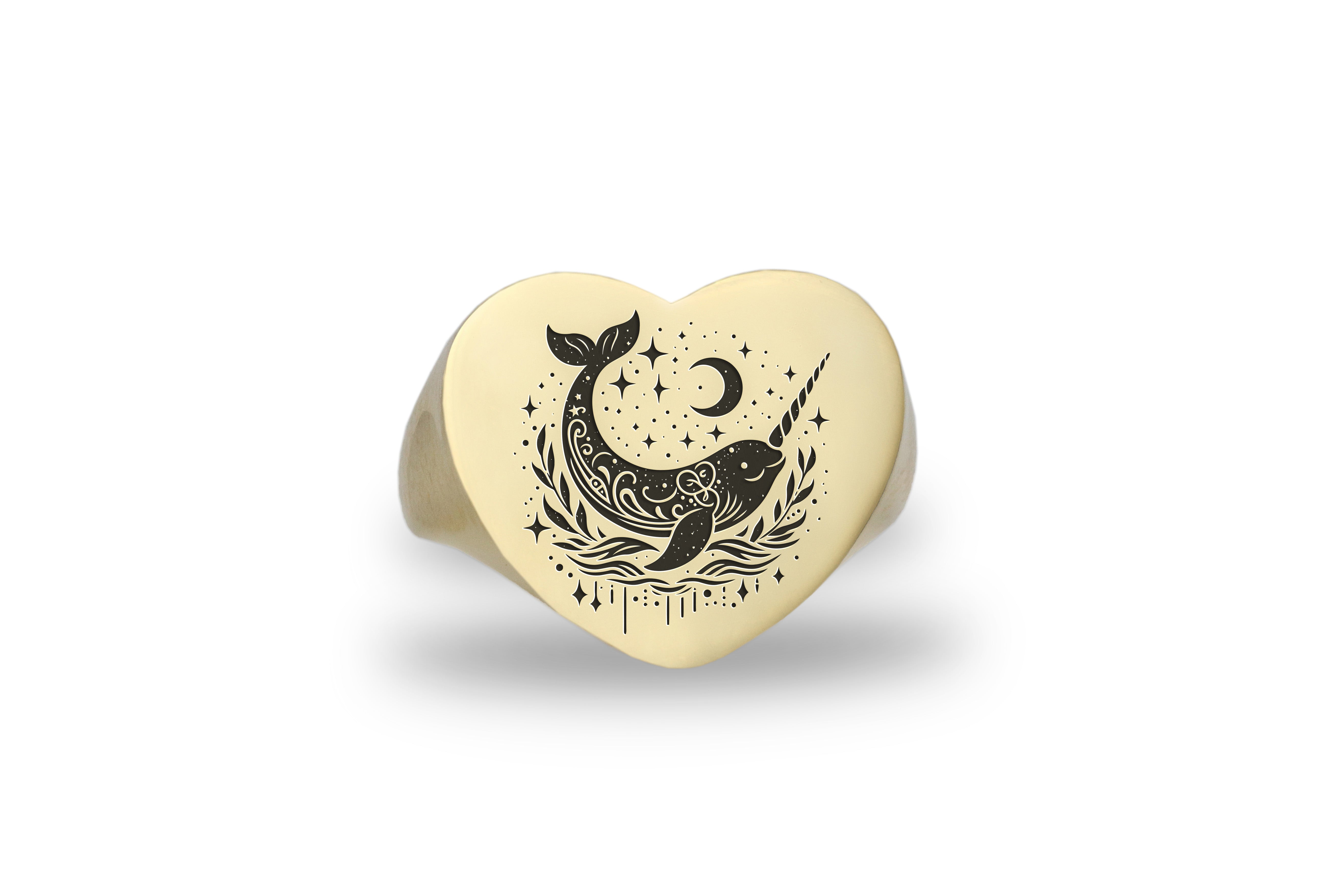 Narwhal Engraved Ring