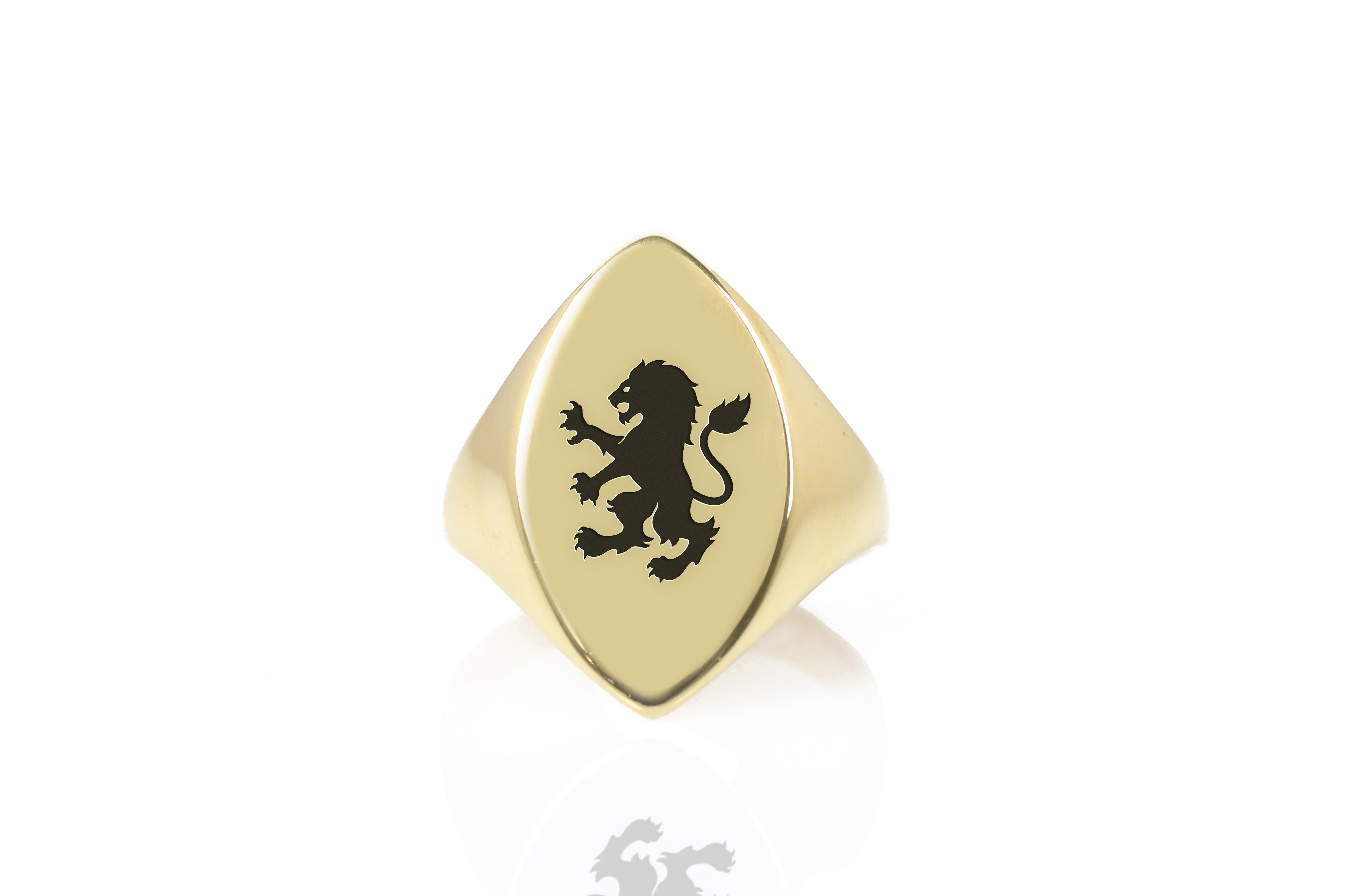 Gold Lion Signet Ring