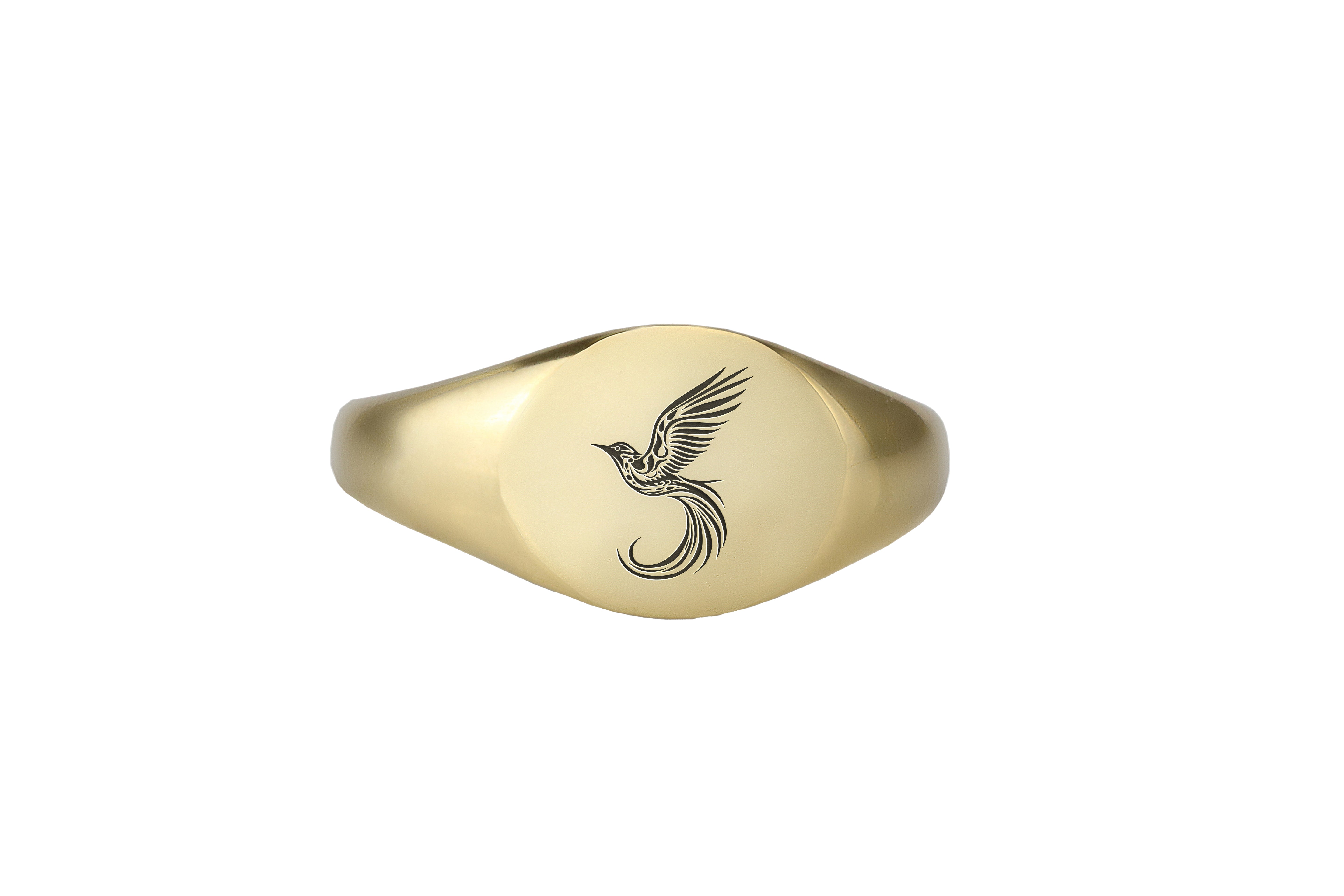 14k Gold Bird Signet Ring