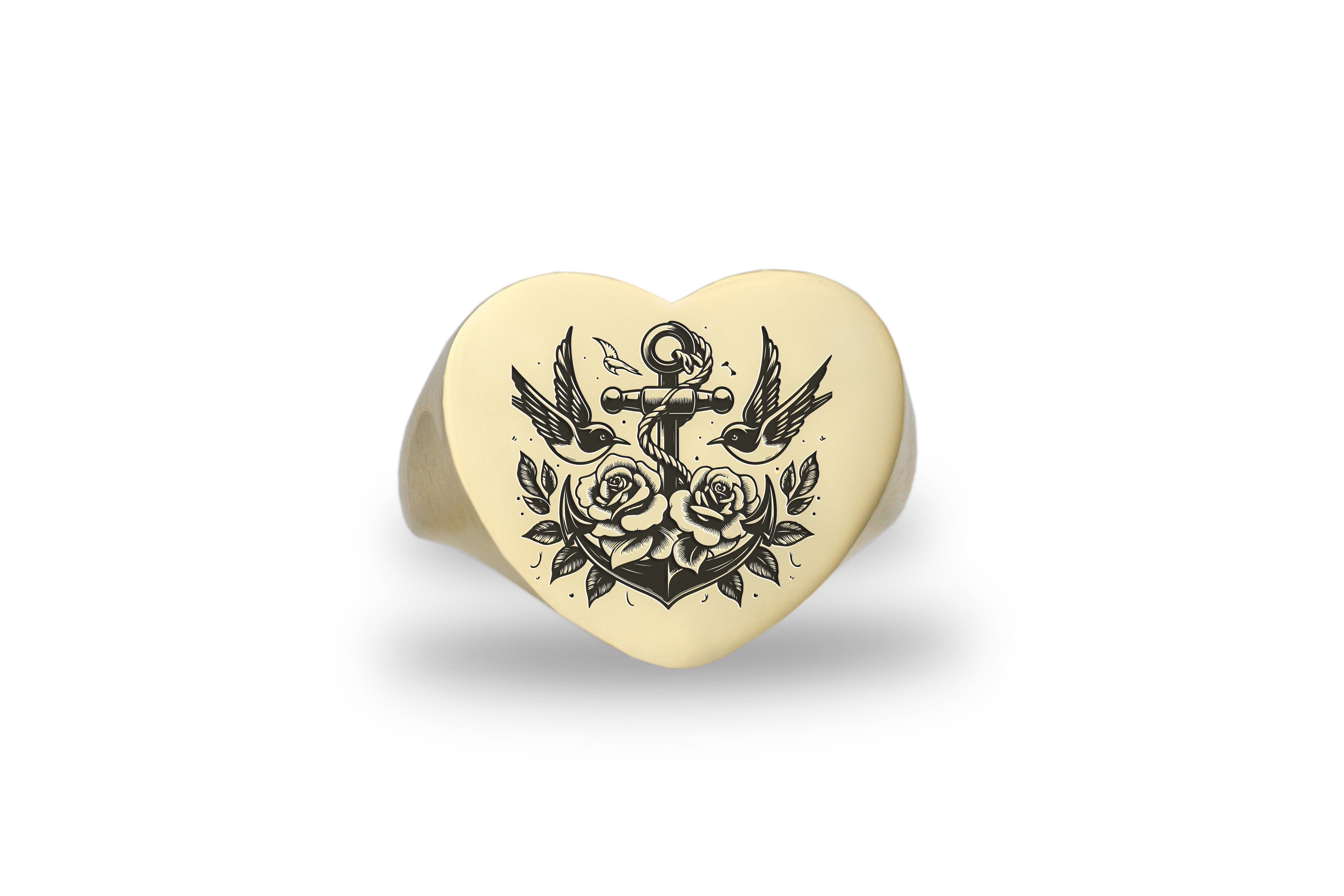 Sailors Anchor Signet Ring