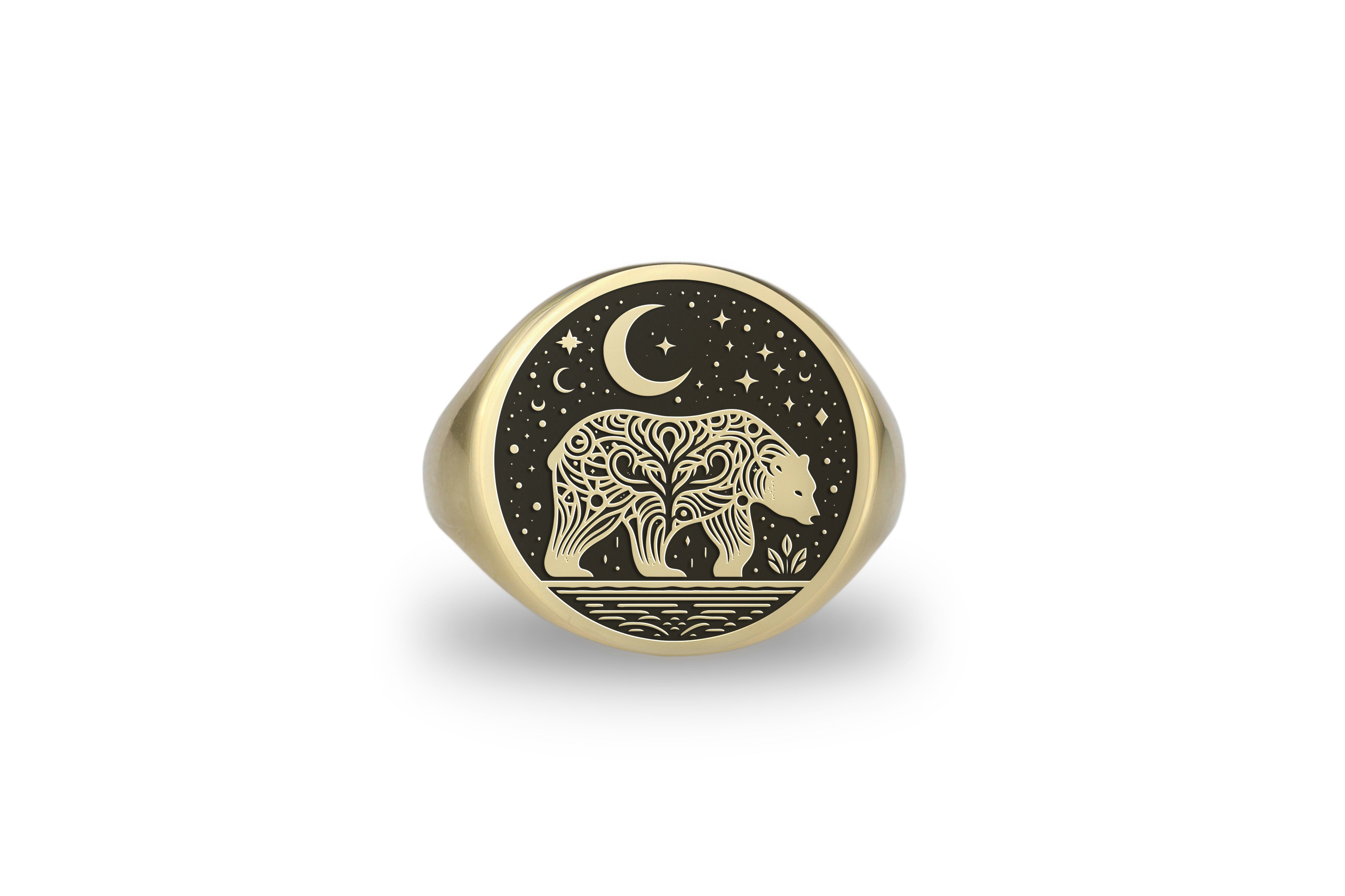 Embossed Polar Bear Ring