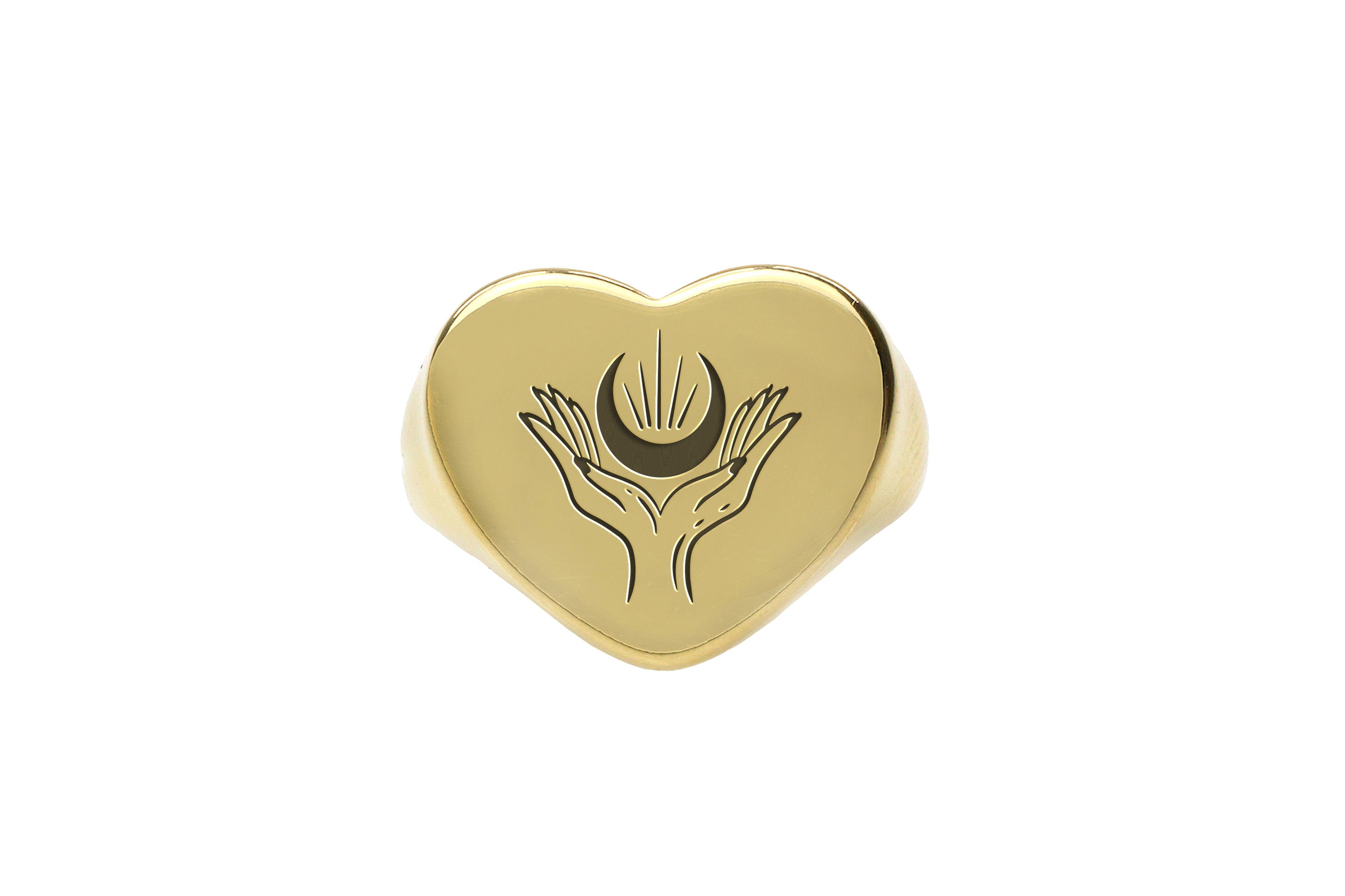 Gold Moon Signet Ring