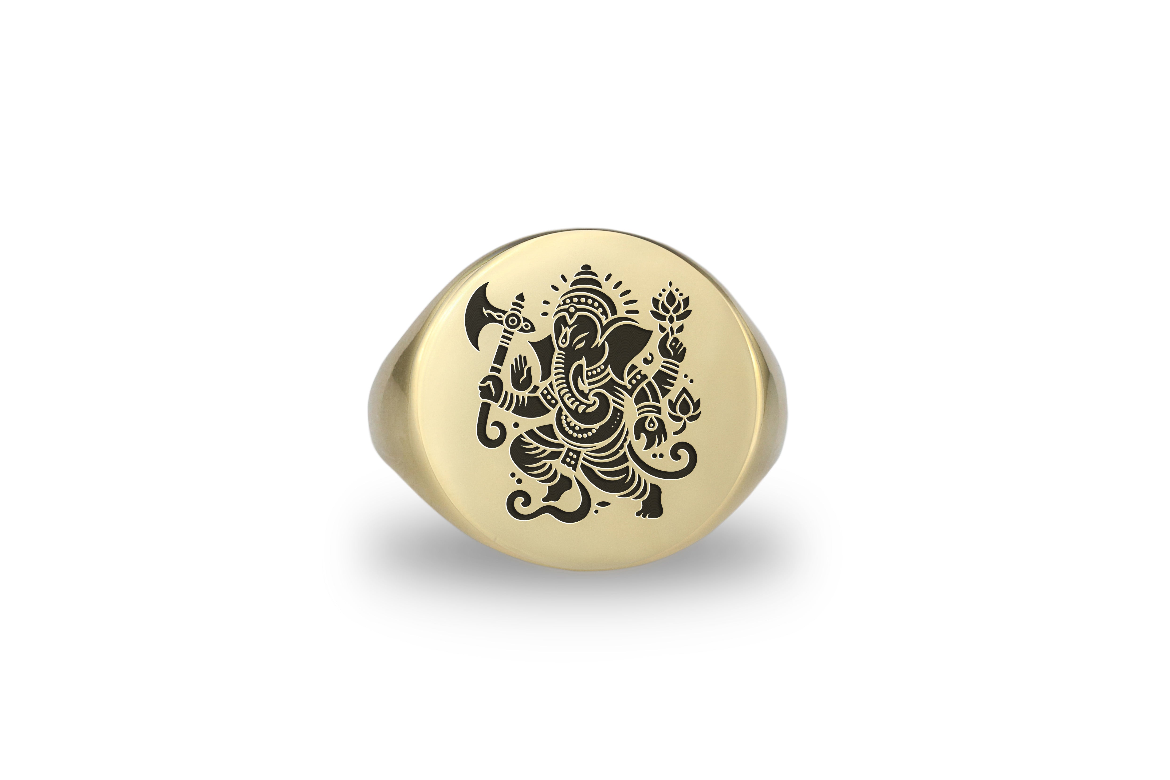 Engraved Hindu Signet Ring