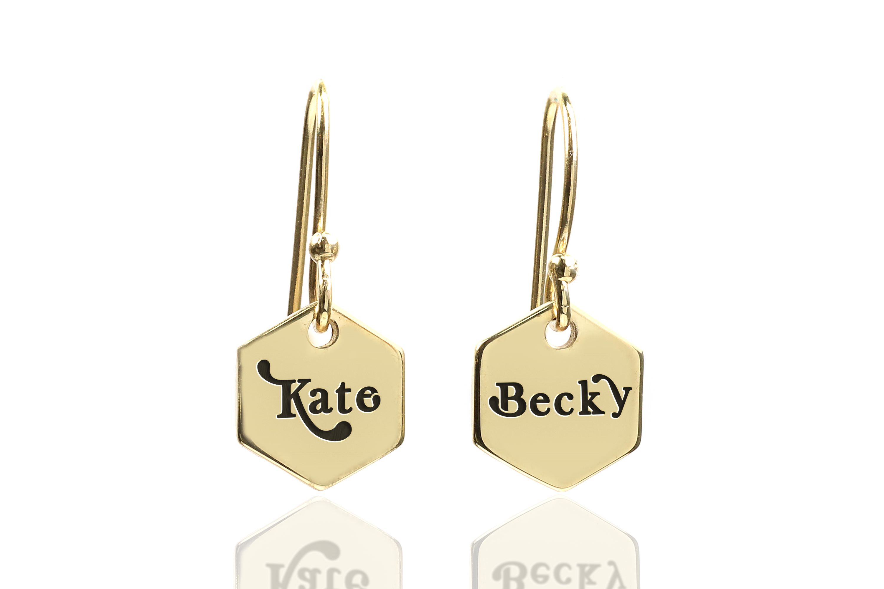 14k Gold Name Earring
