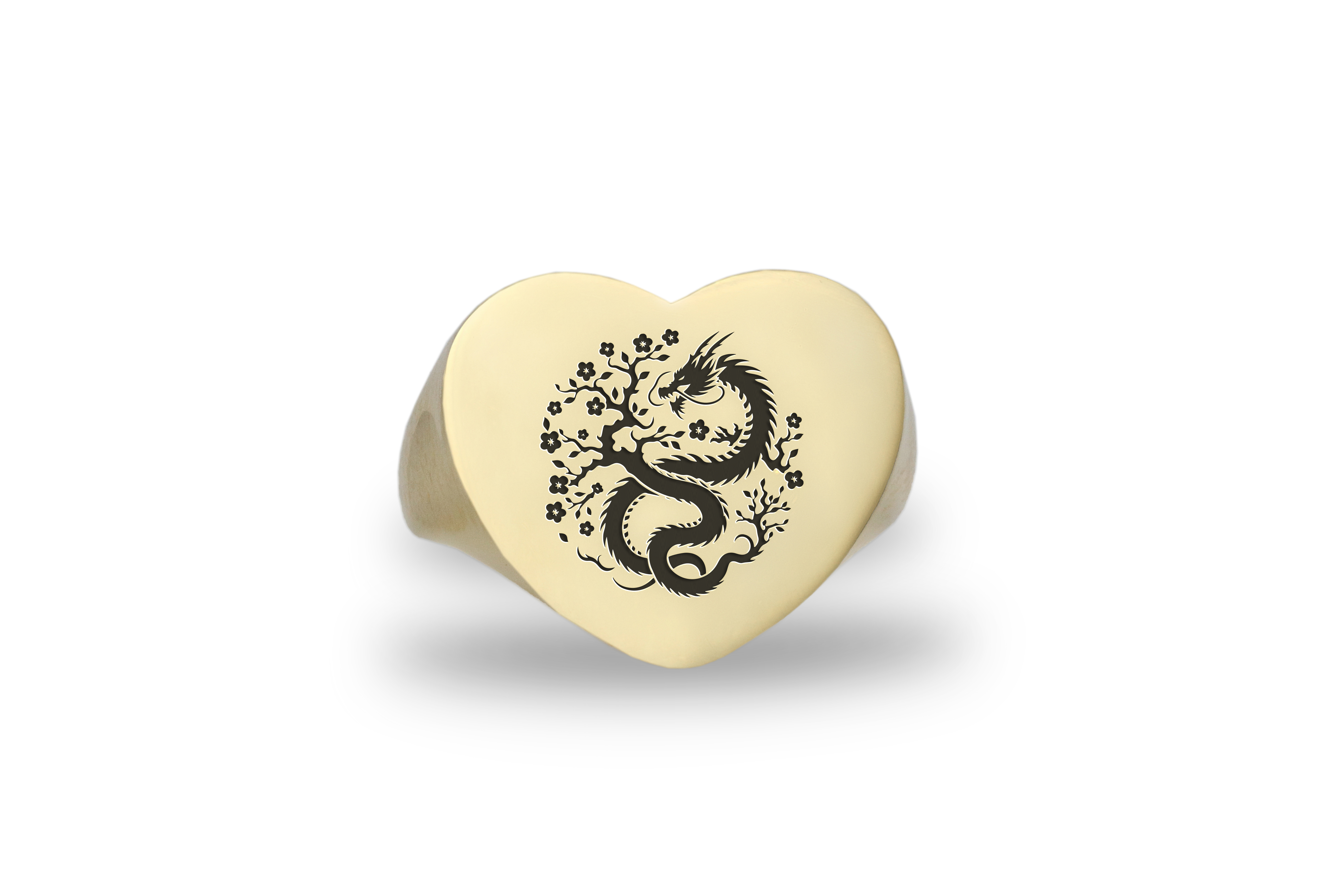 14k Gold Dragon Signet Ring