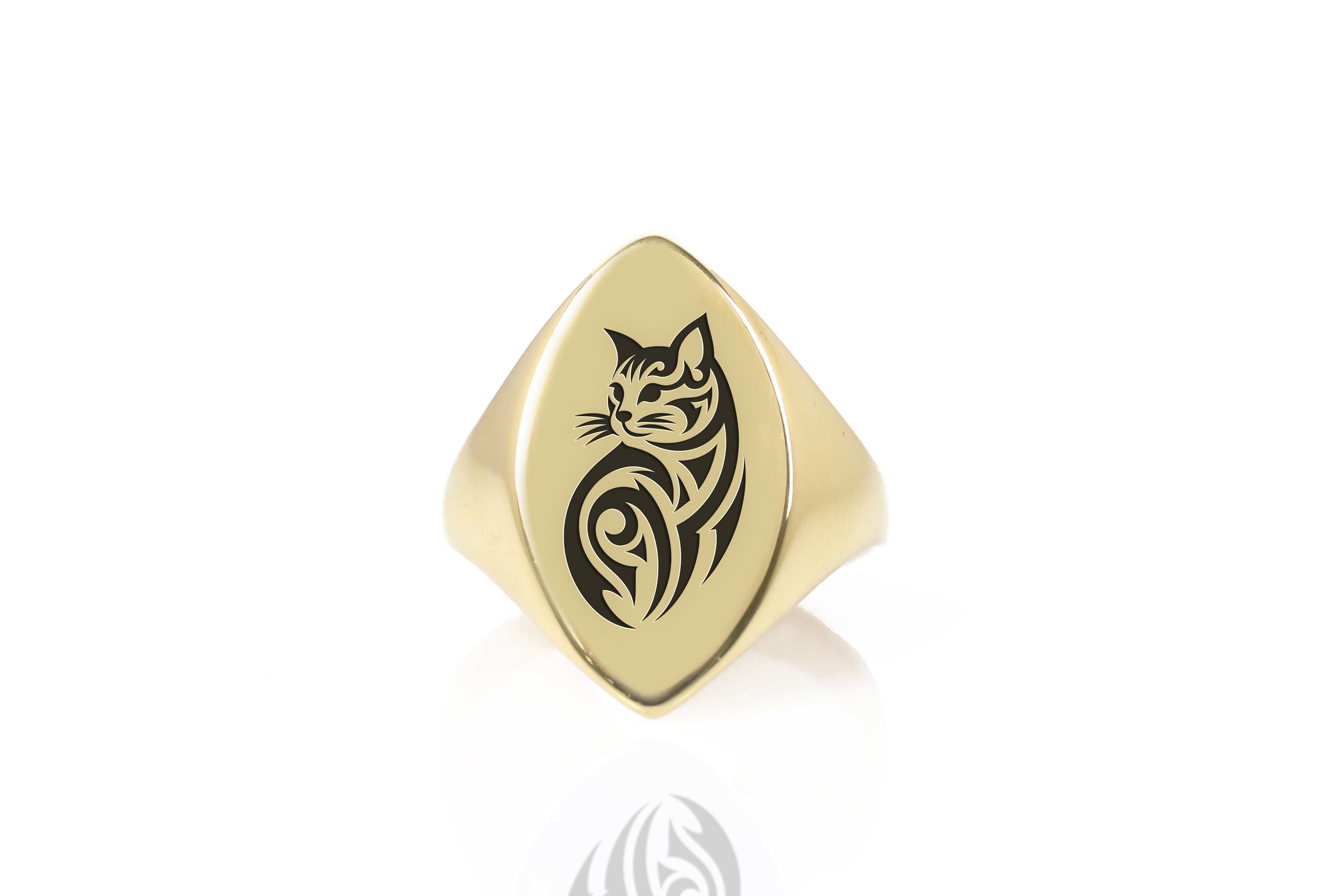 Engraved Cat Ring