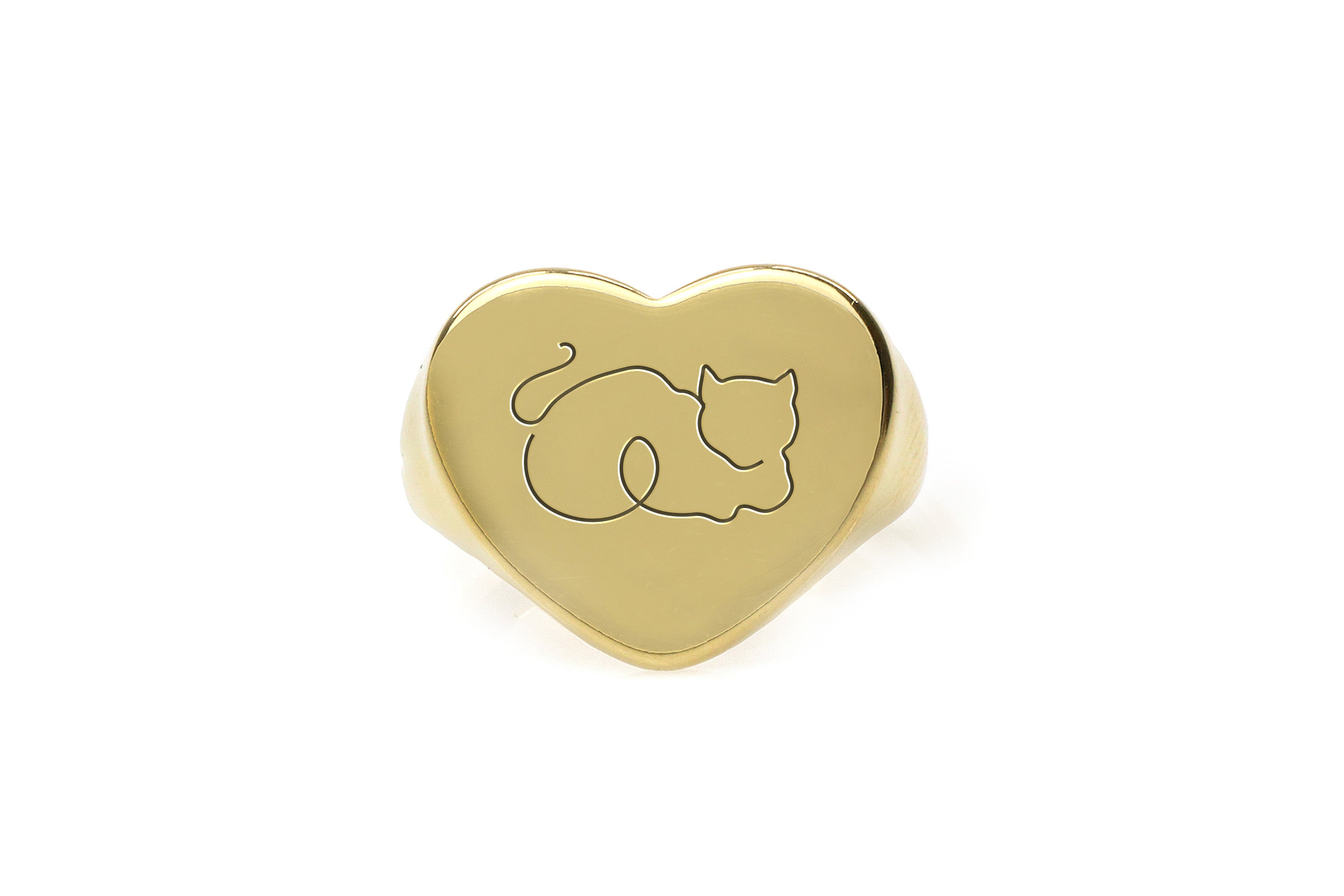 Line Art Cat Ring