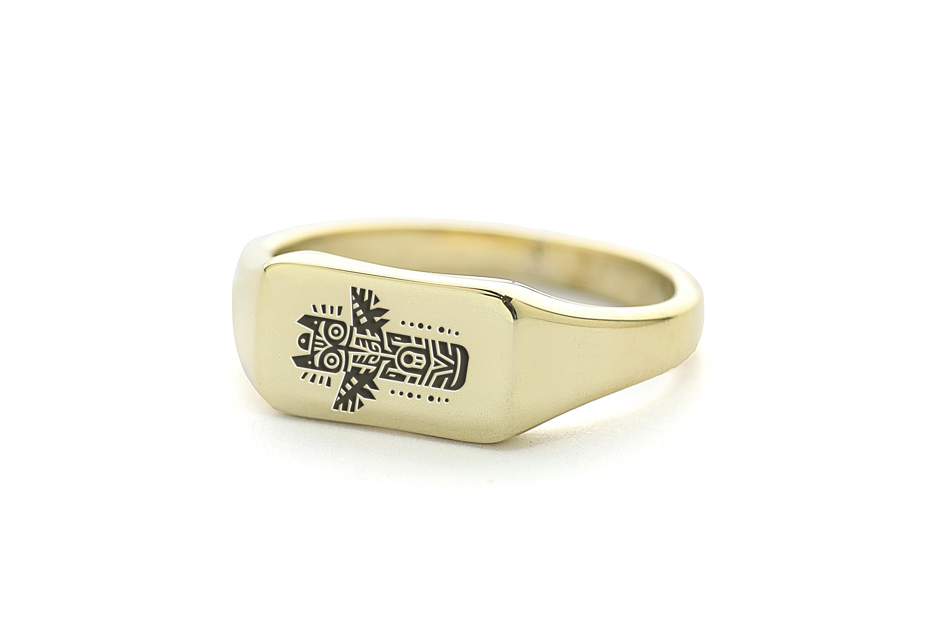 Engraved Luck Totem Ring