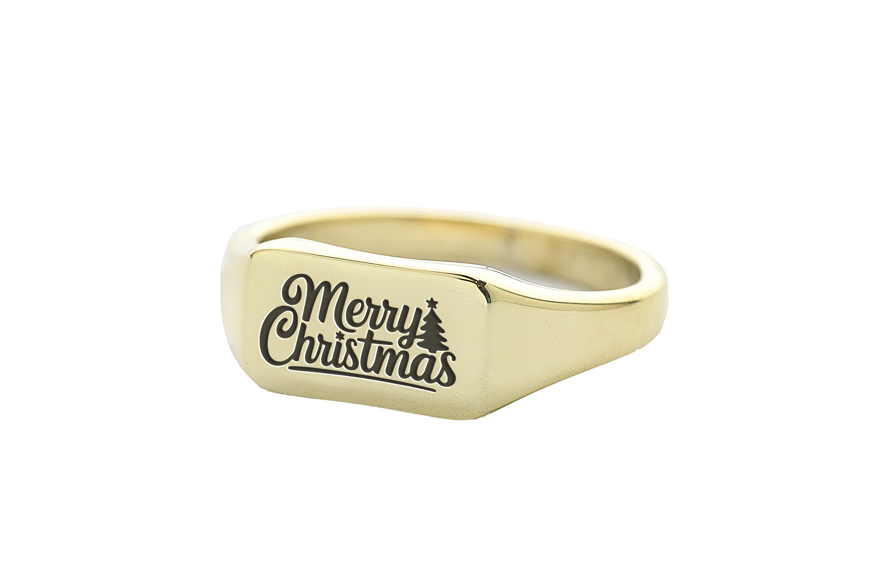 Engraved Christmas Signet Ring