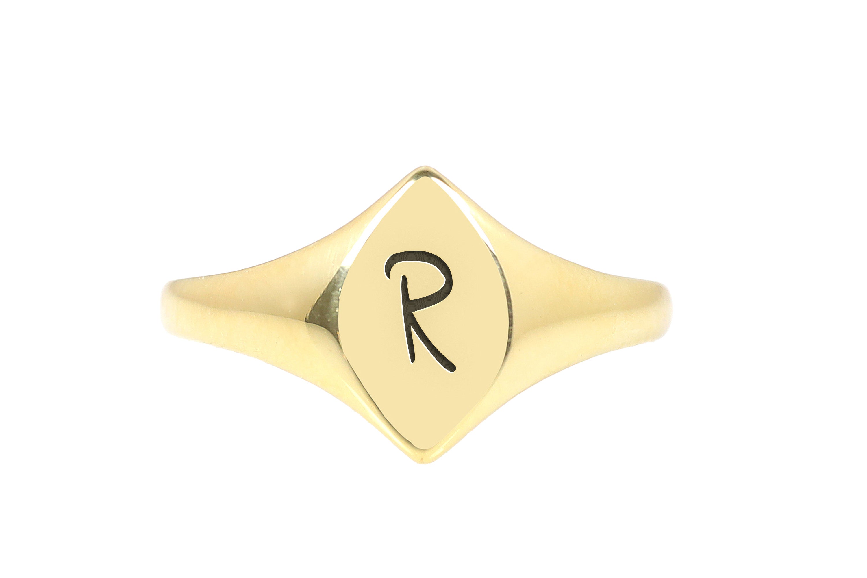 Custom Letter Gold Signet Ring