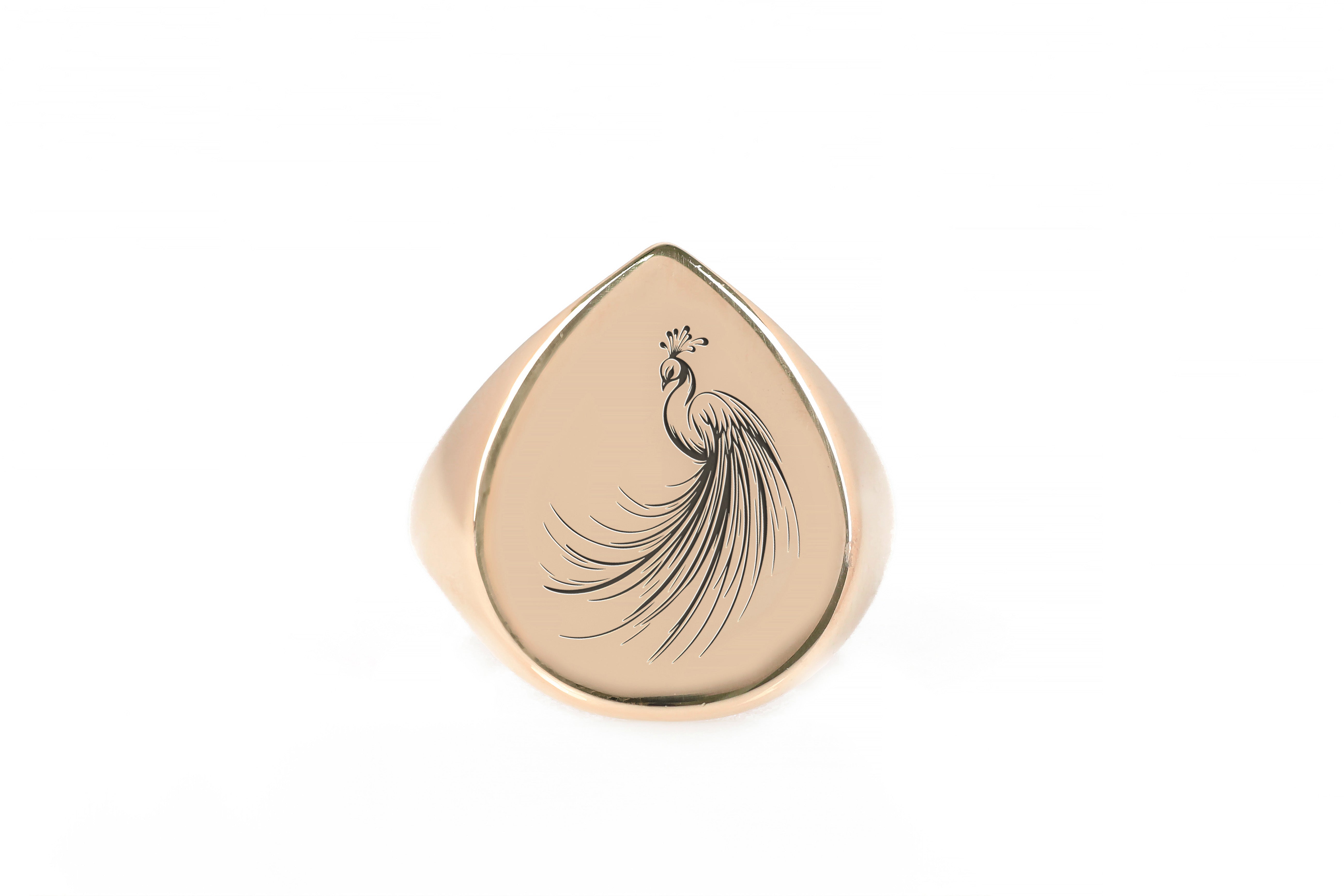 14k Rose Gold Peacock Ring