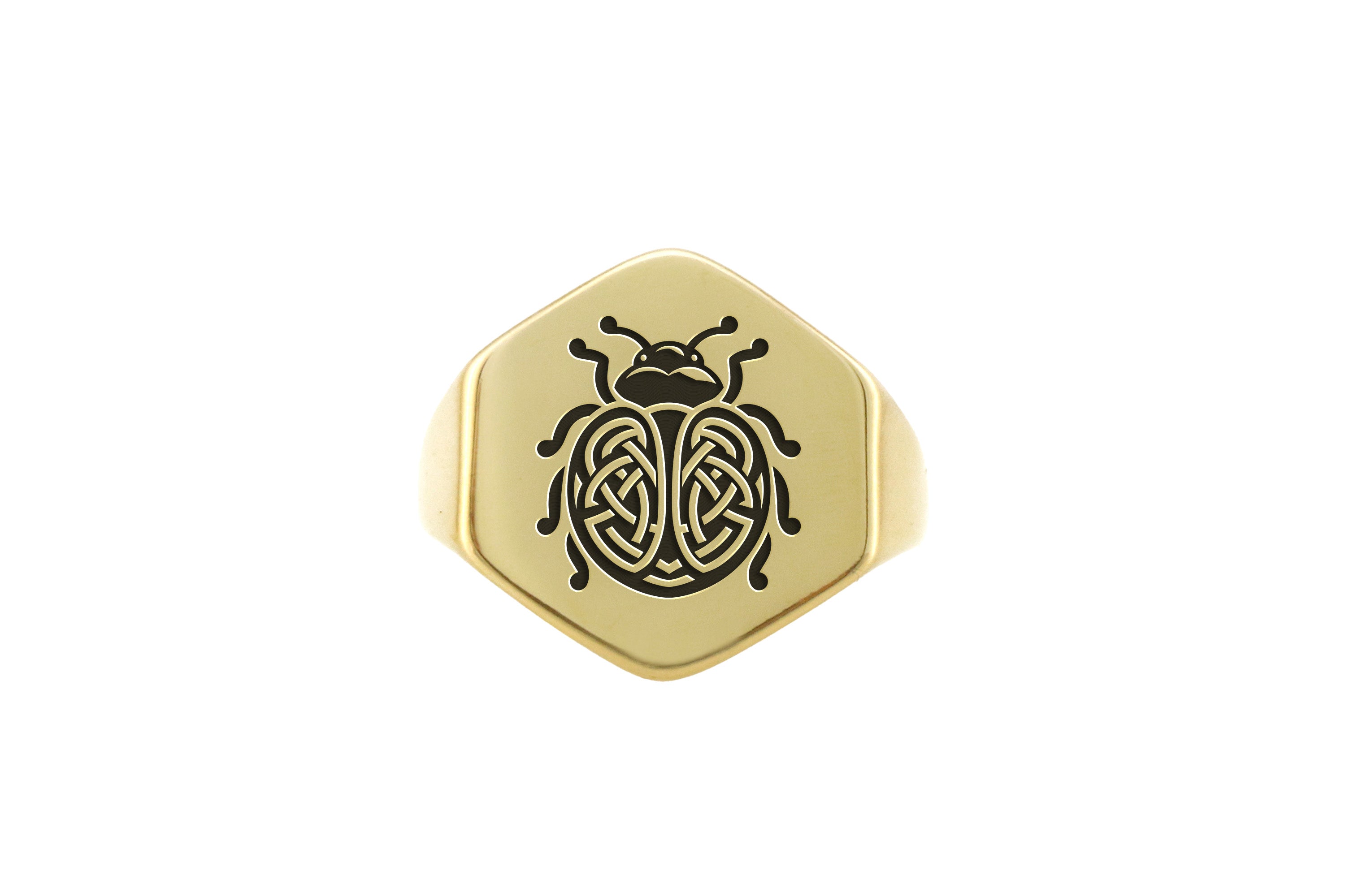 14k Gold Ladybug Signet Ring