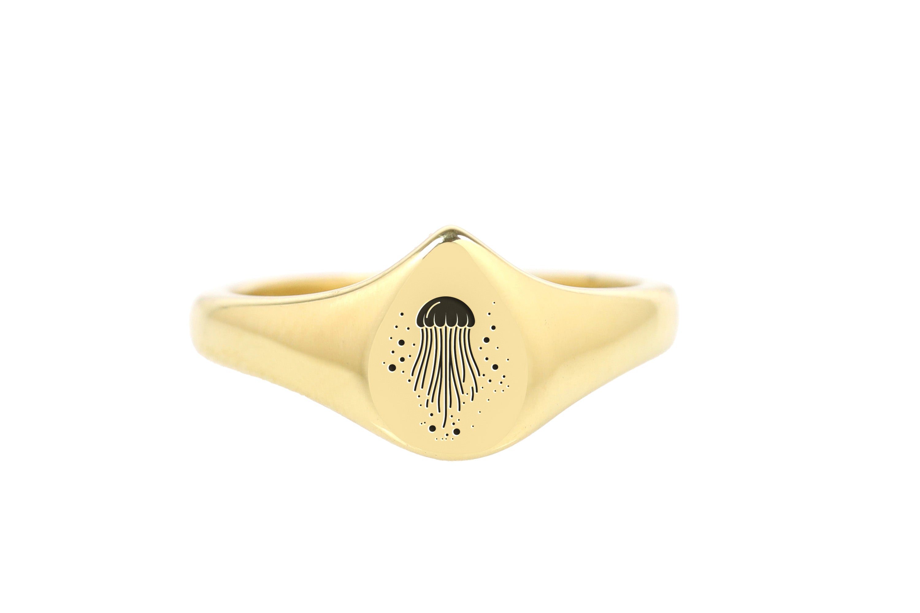 Jellyfish Teardrop Gold Ring
