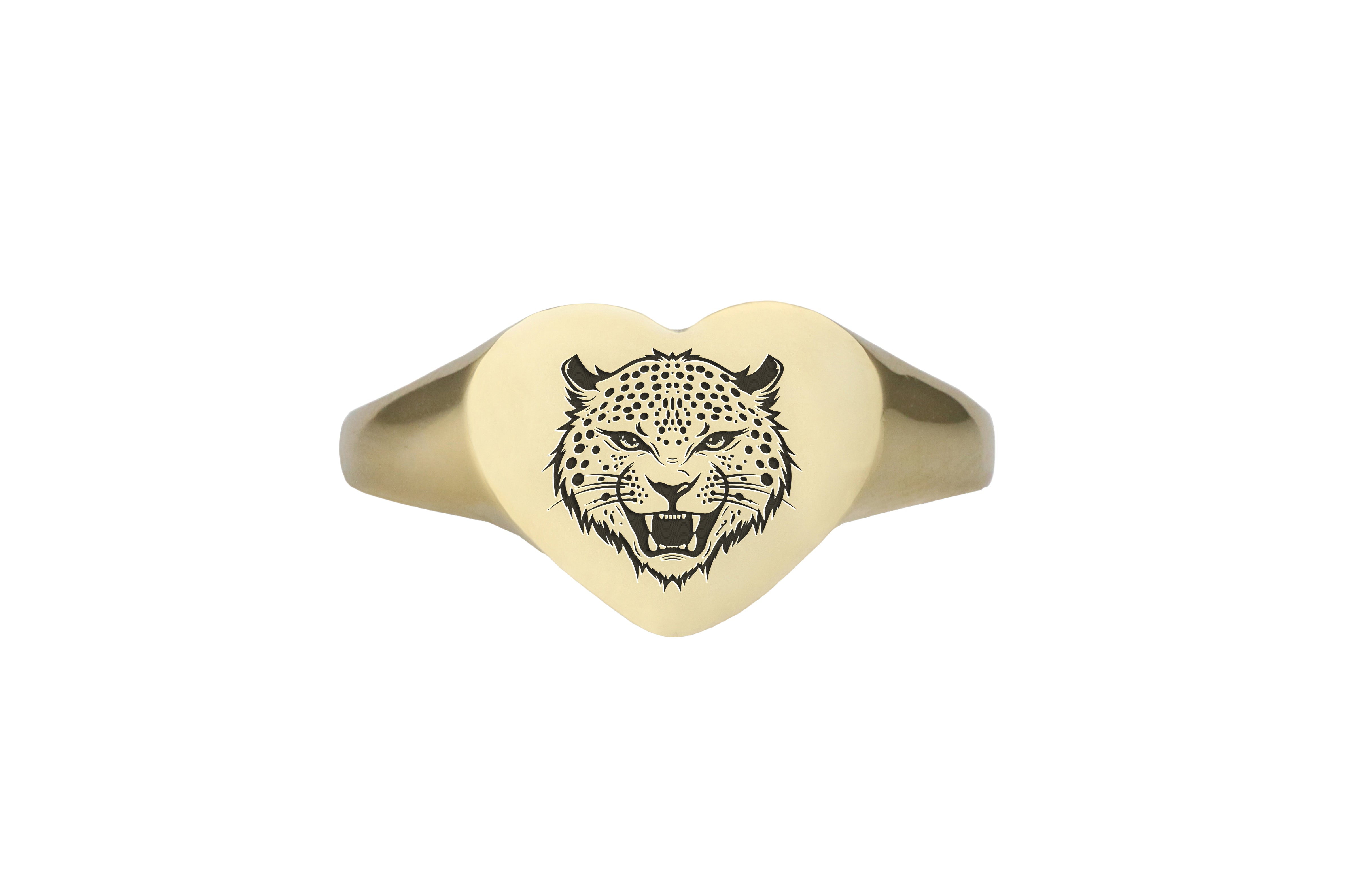 Cheetah Gold Signet Ring