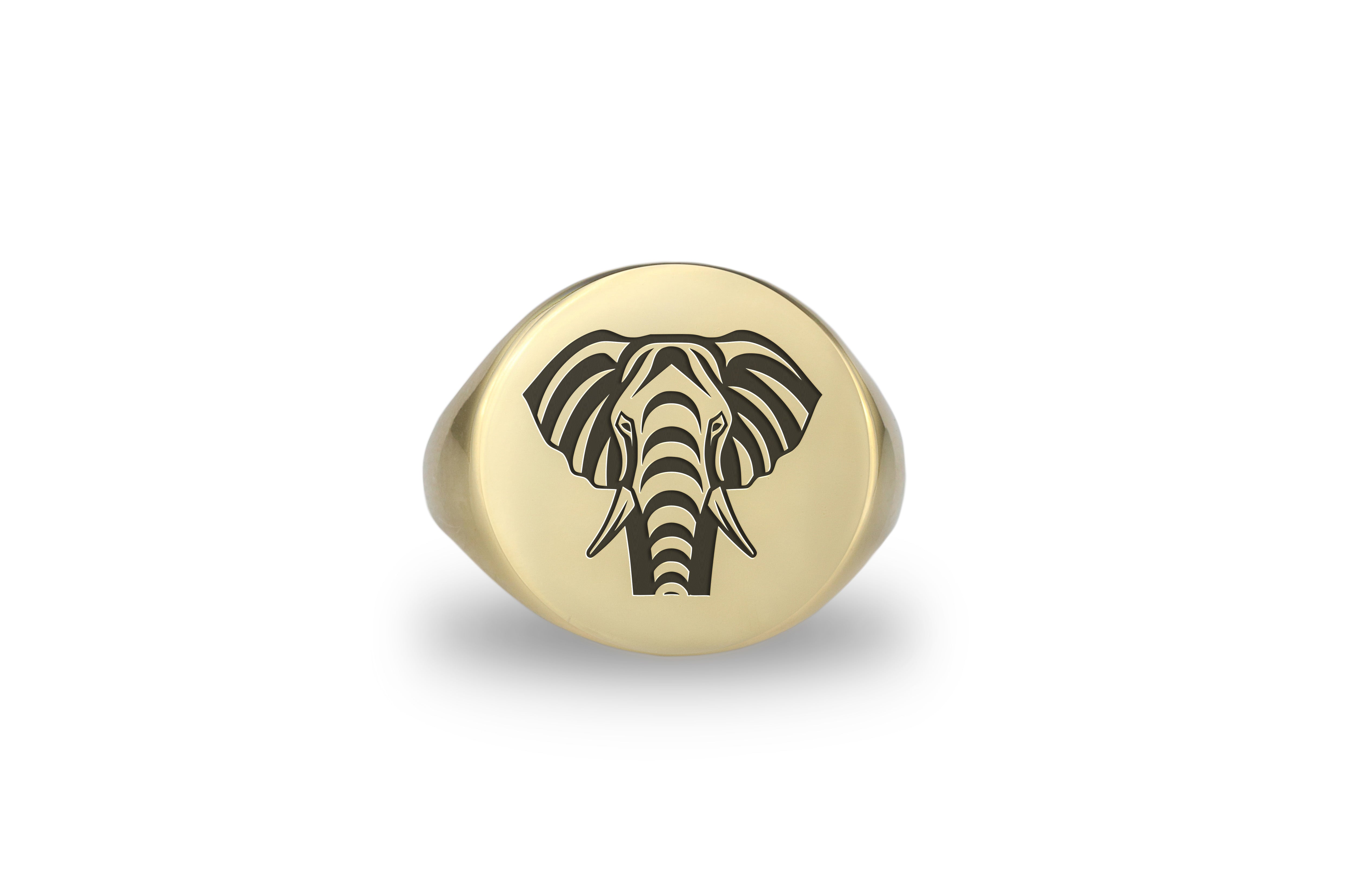 Elephant Gold Bold Statement Ring
