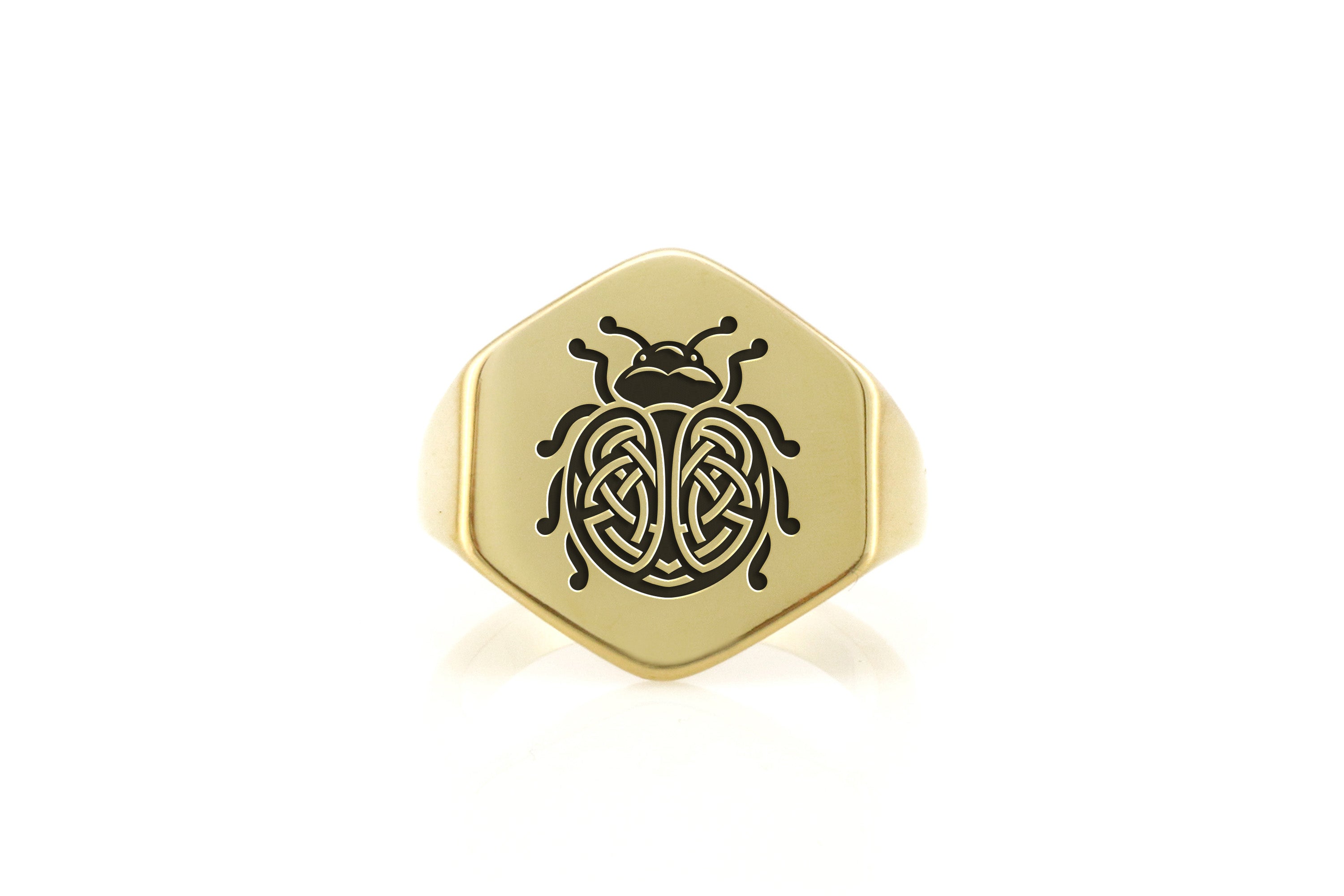 14k Gold Ladybug Signet Ring
