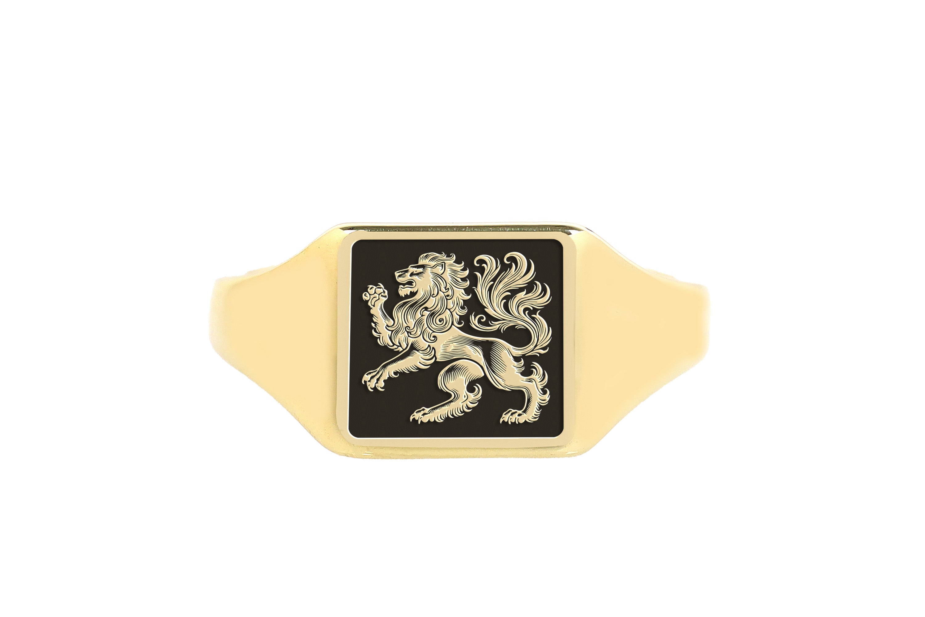 Golden Lion Embossed Ring