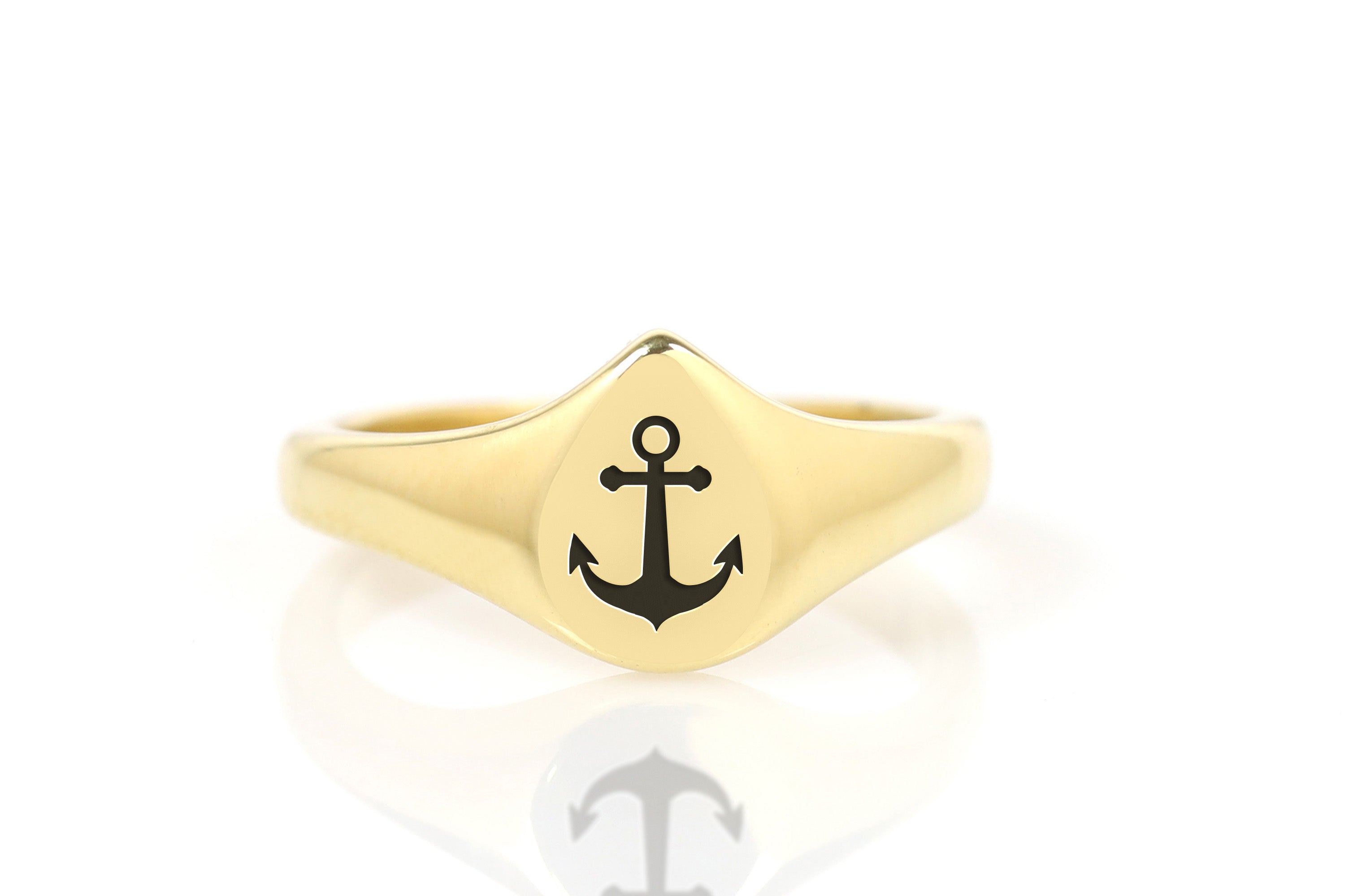 Custom Anchor Gold Ring