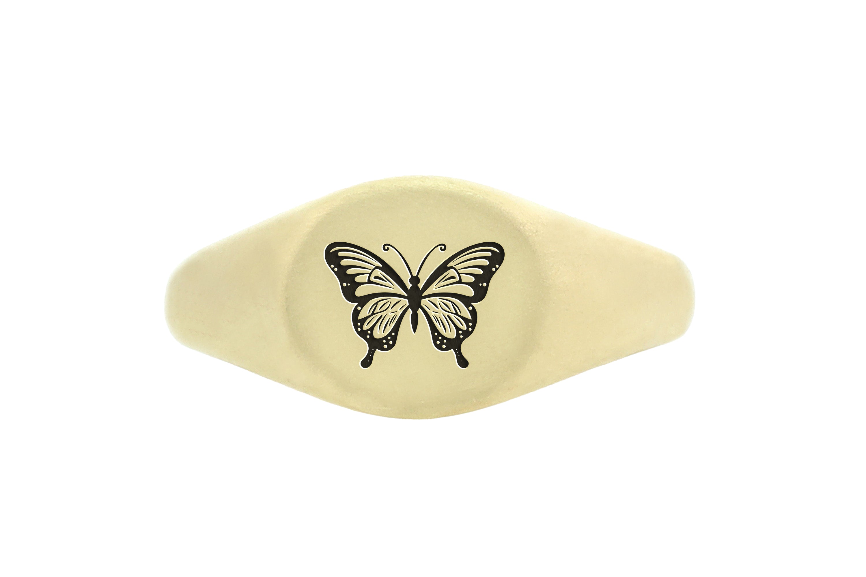 14k Gold Butterfly Signet Ring