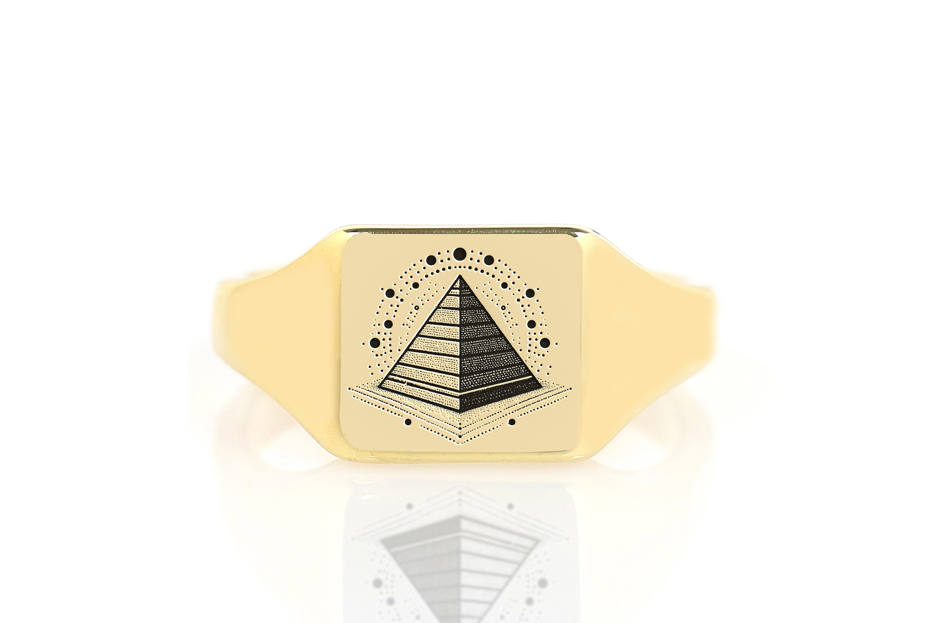 Engraved Pyramid Ring