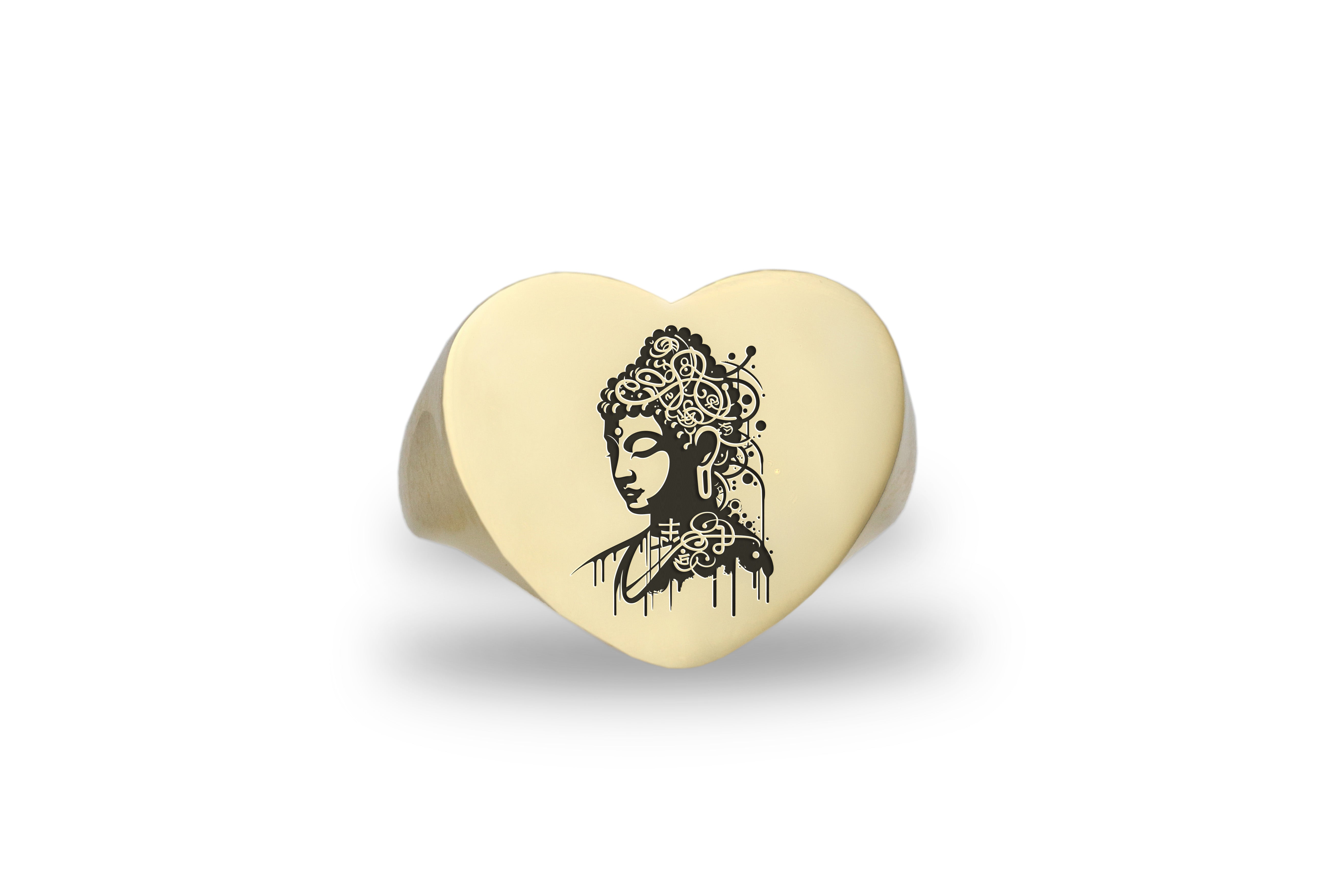 Engraved Buddha Signet Ring