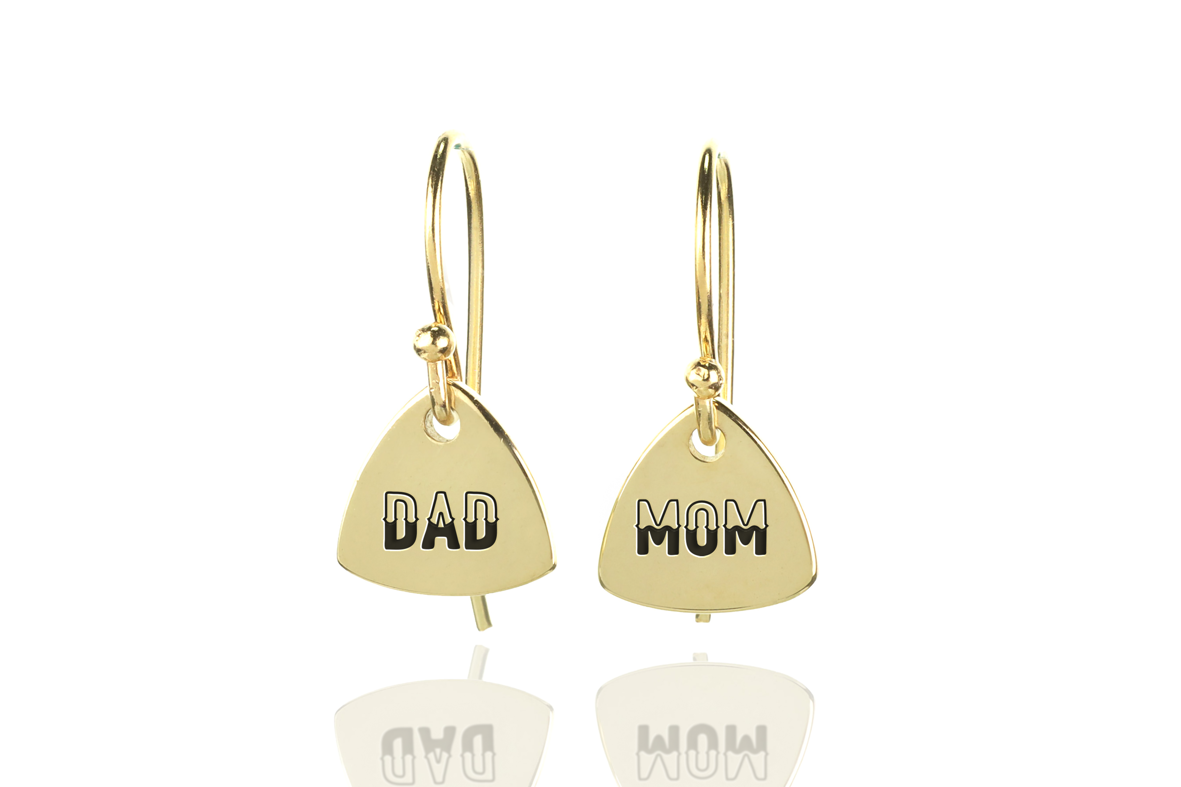 Engraved Mom & Dad Earrings