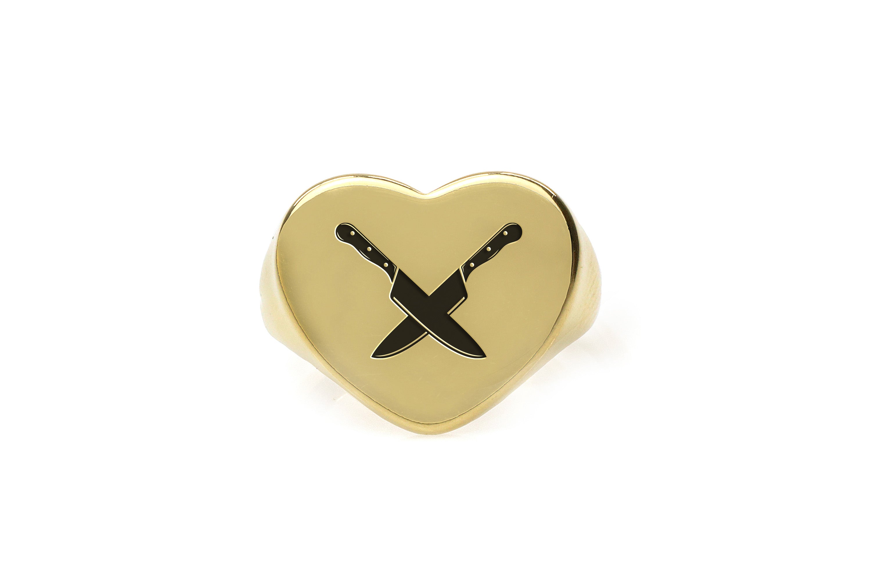Chef Knife Gold Signet Ring