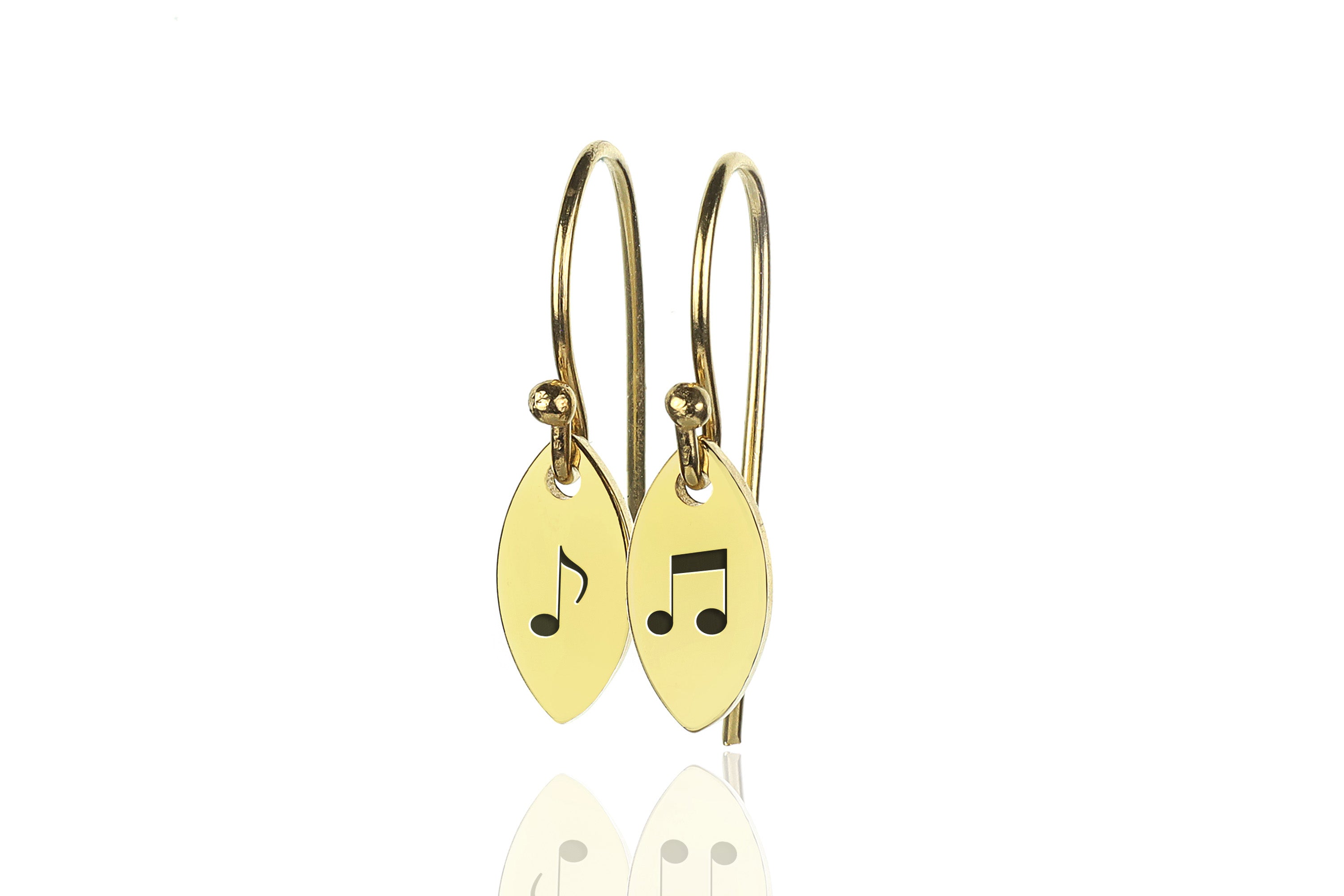 Music Notes Engraved Earrings