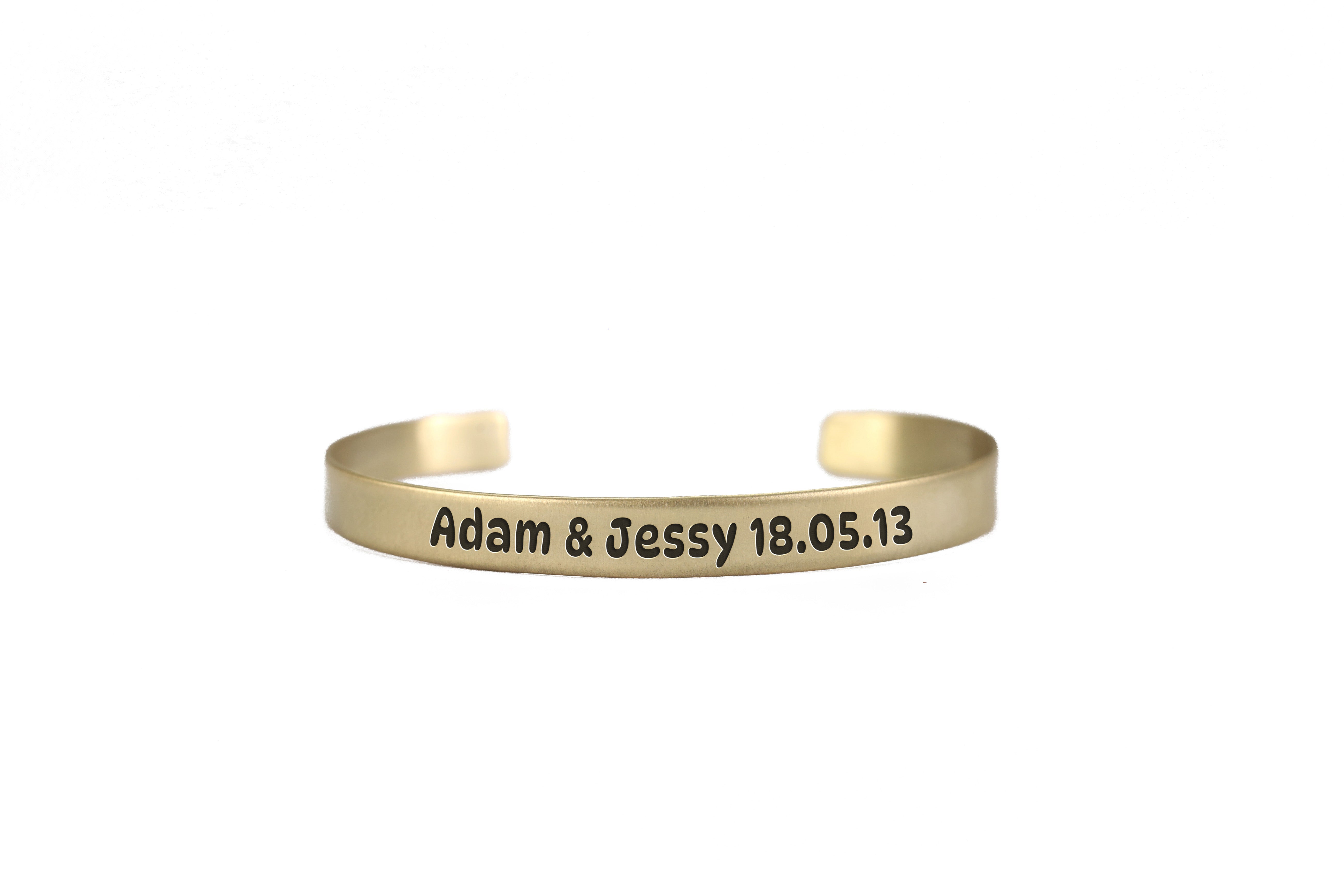 Engraved Gold Text Bracelet