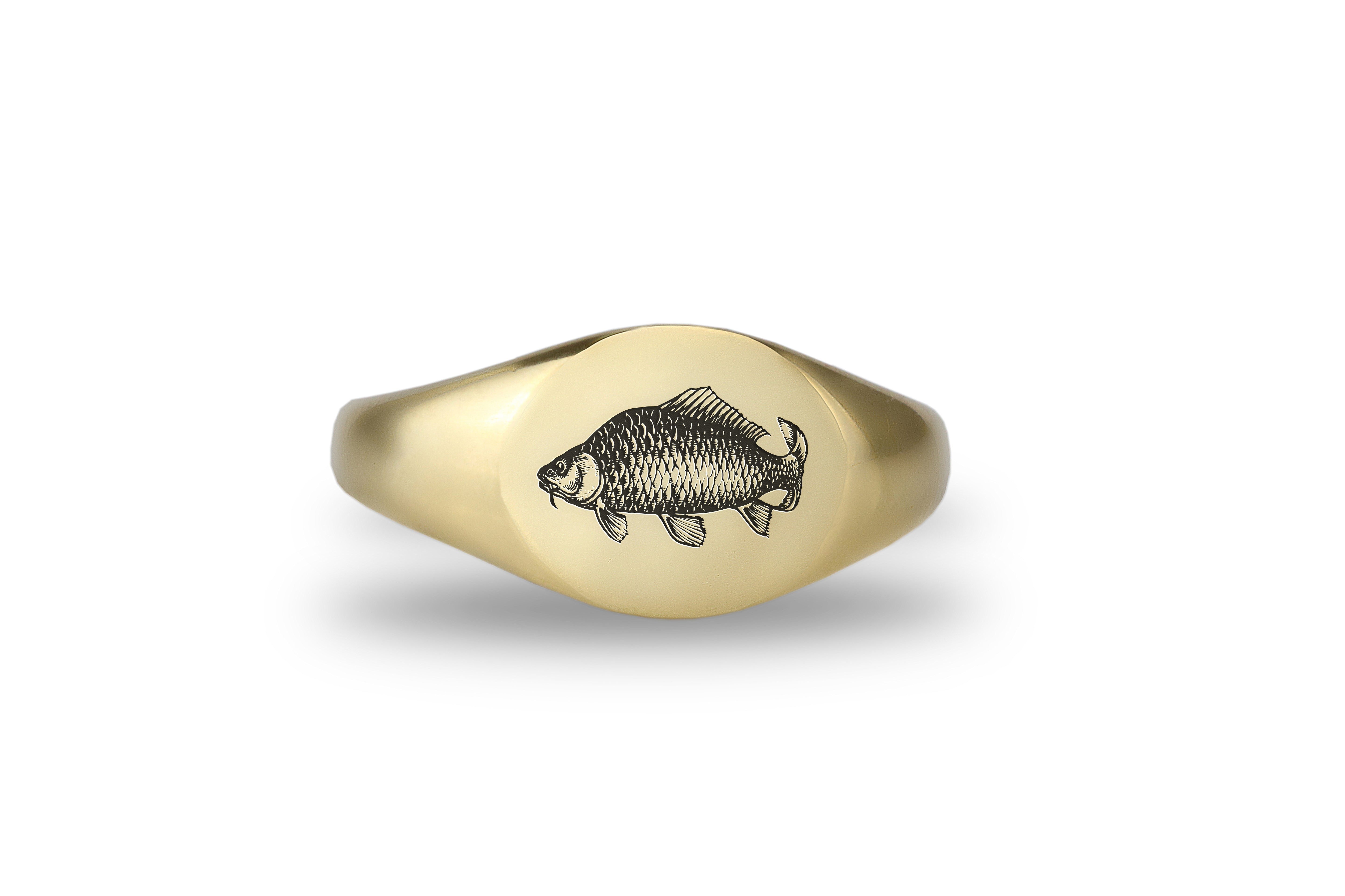 Gold Carp Signet Ring