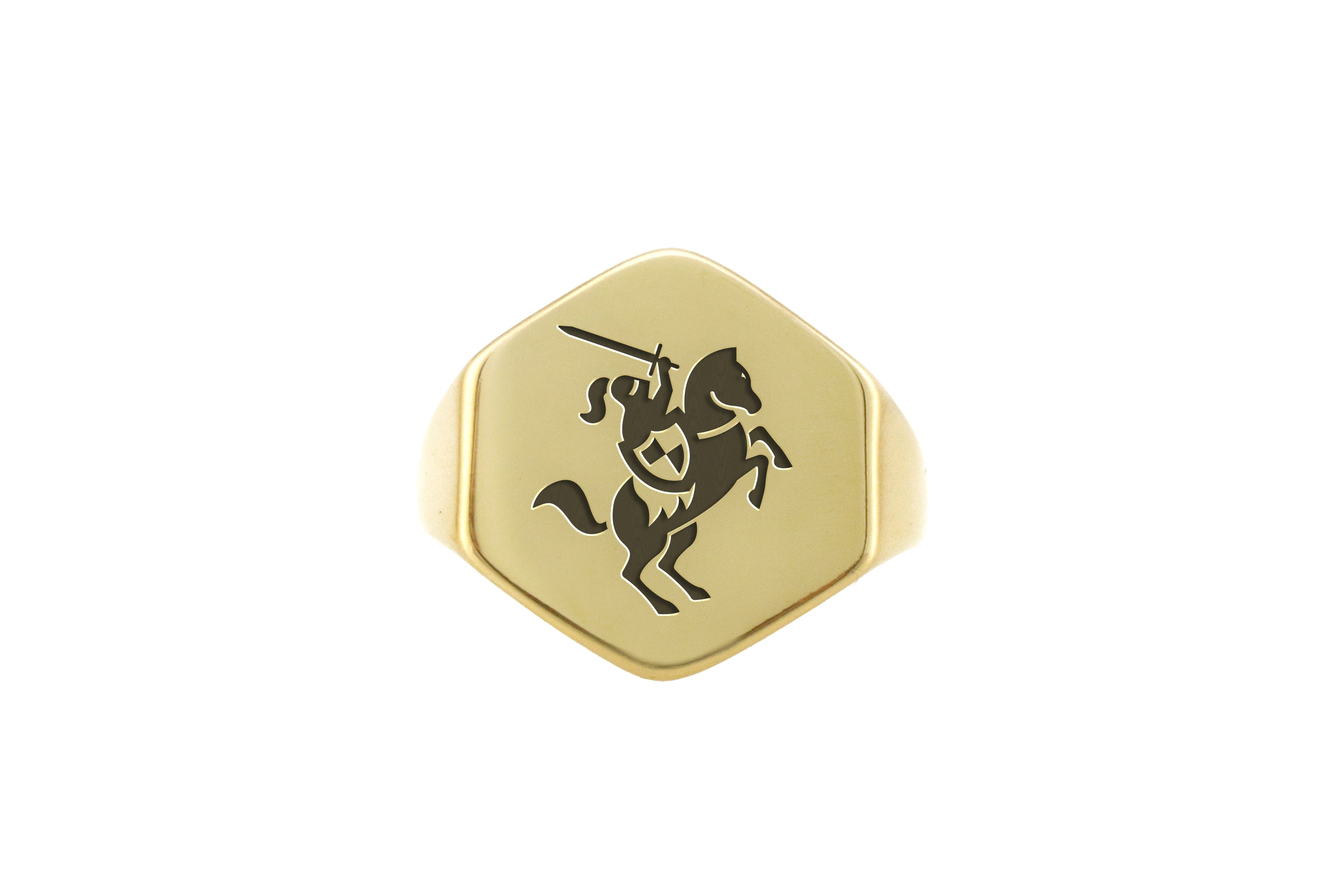 Gold Knight Signet Ring