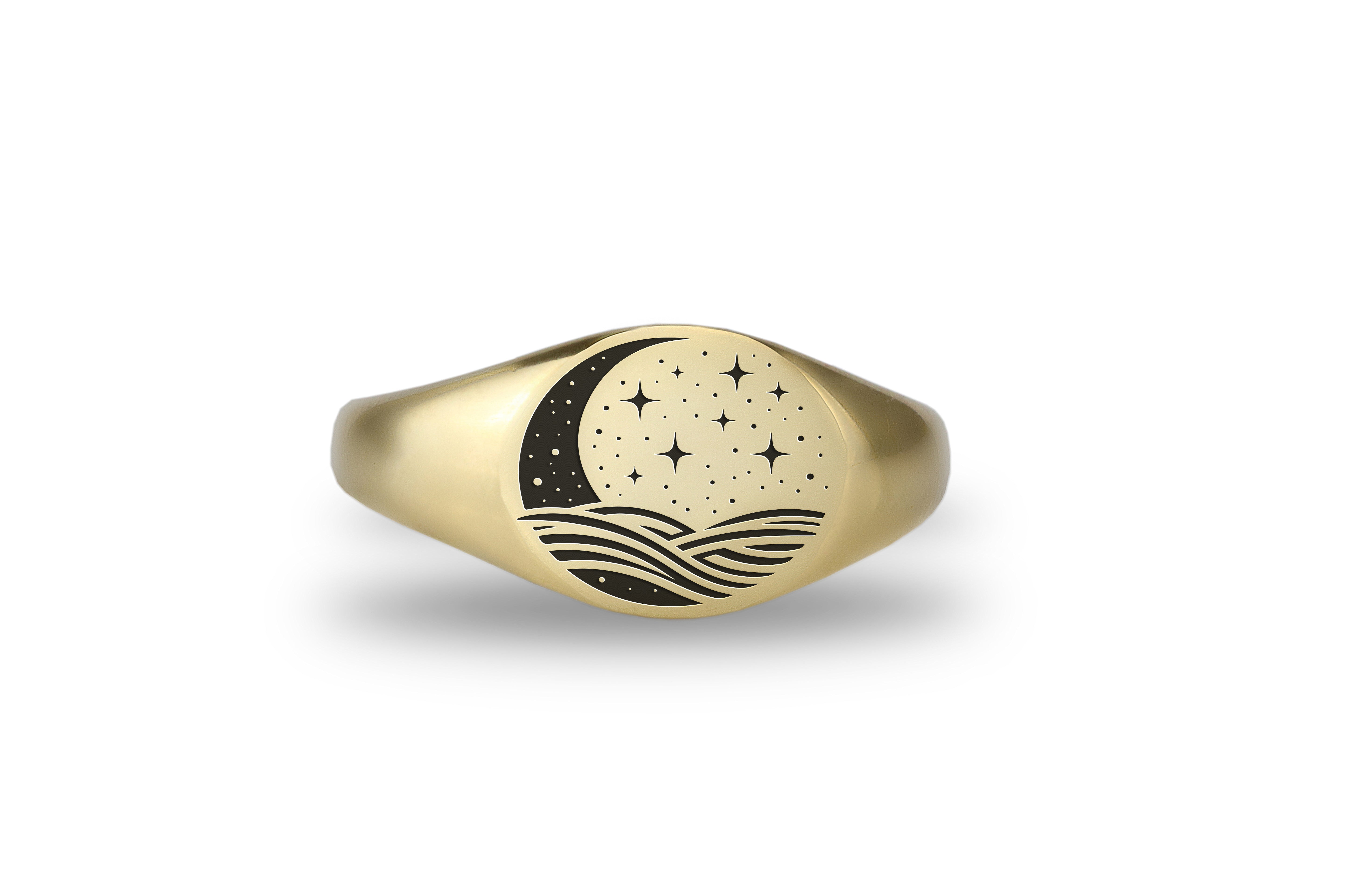 14k Gold Night Sky Ring